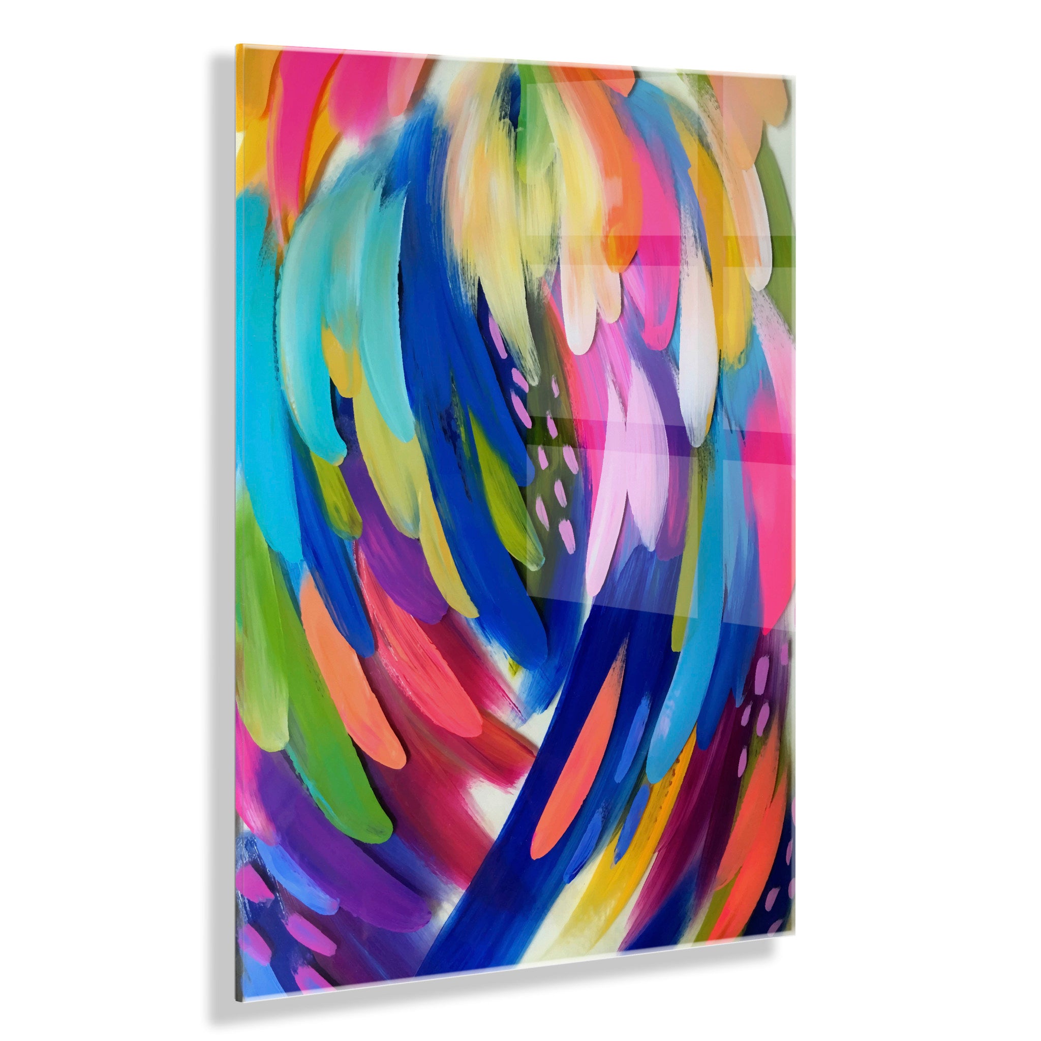 Bright Brush Strokes Floating Acrylic Art by Jessi Raulet of Ettavee