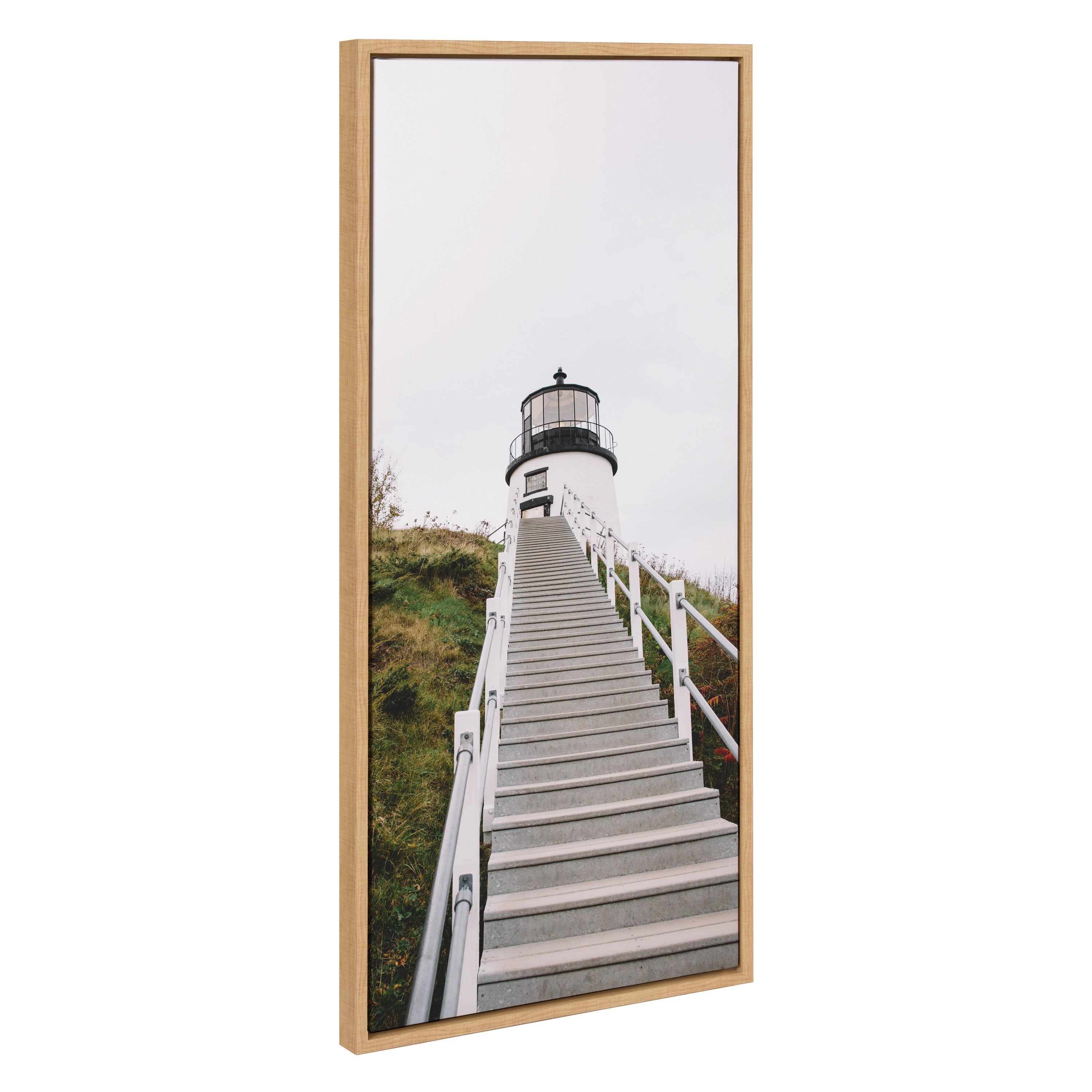 Sylvie Maine Lighthouse Framed Canvas by Patricia Hasz