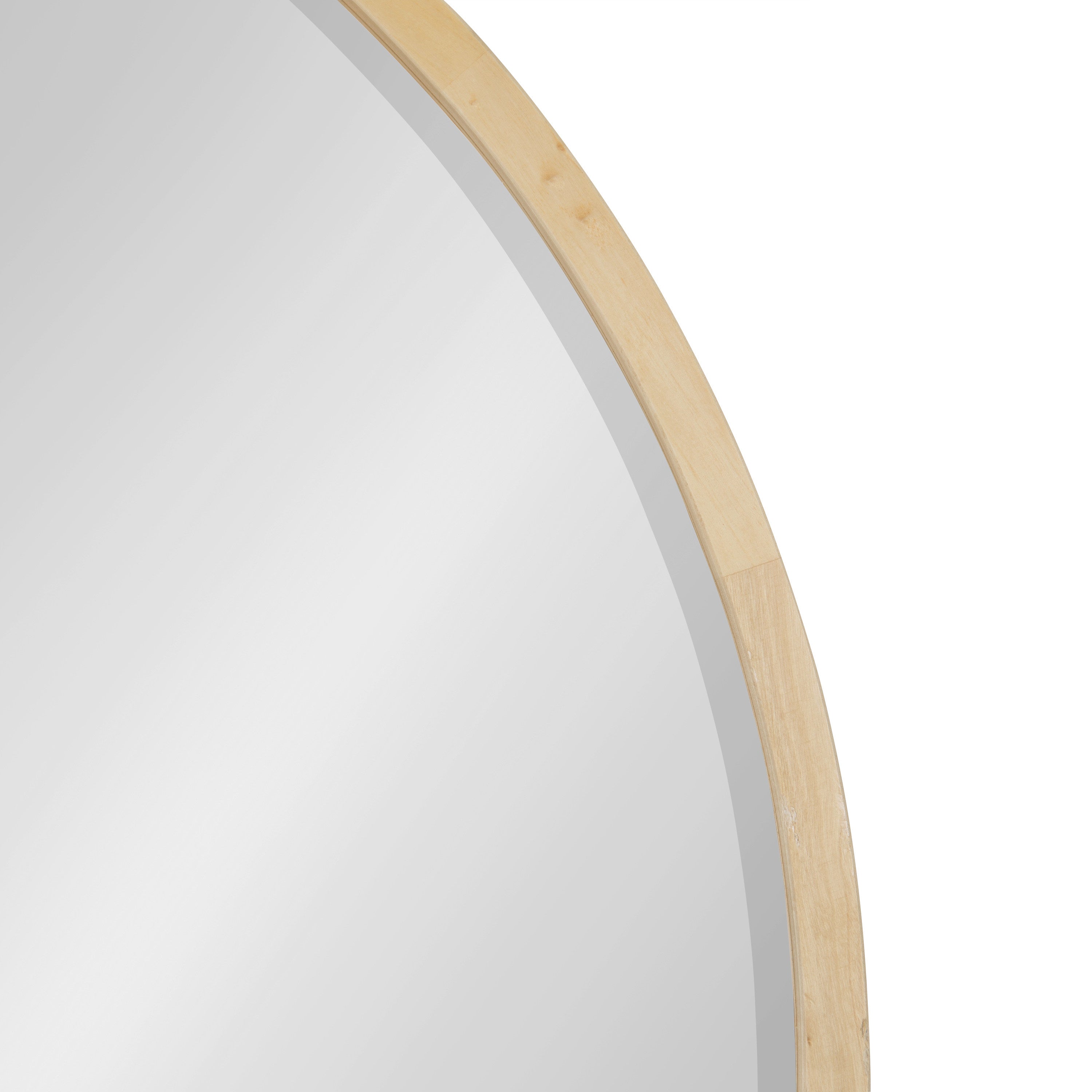 McLean Round Wood Framed Wall Mirror