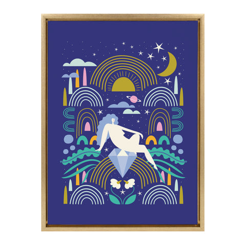Sylvie Diamond Ballet Framed Canvas by Elizabeth Olwen