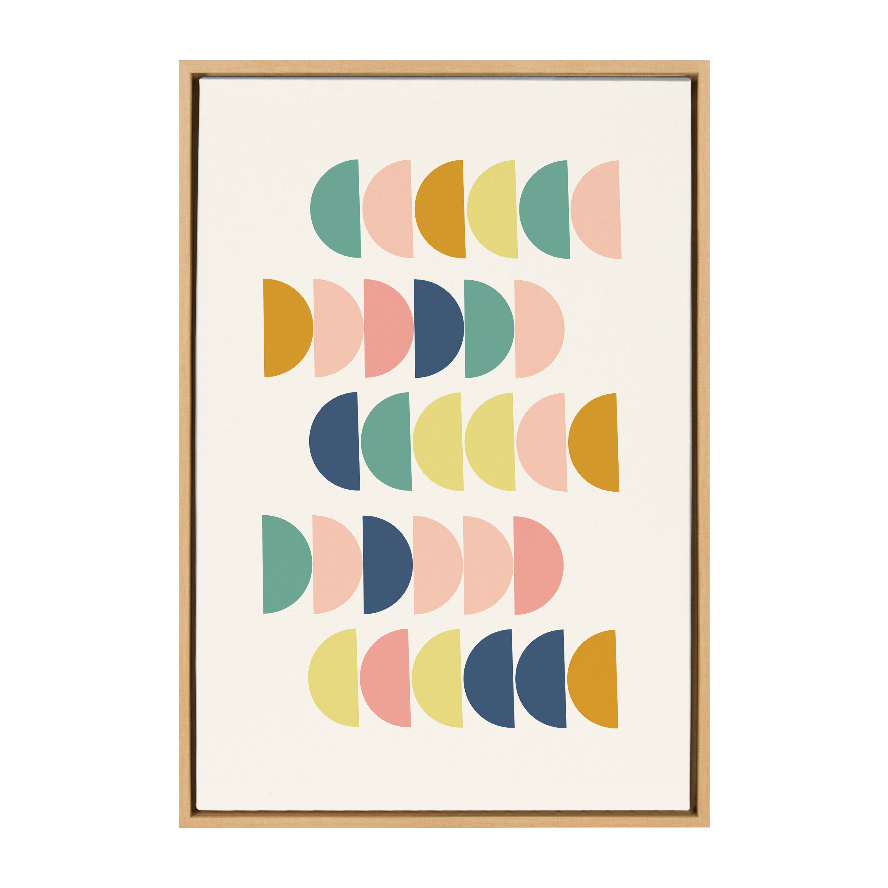 Sylvie Simple Shapes in Soft Colors Framed Canvas by Apricot and Birch