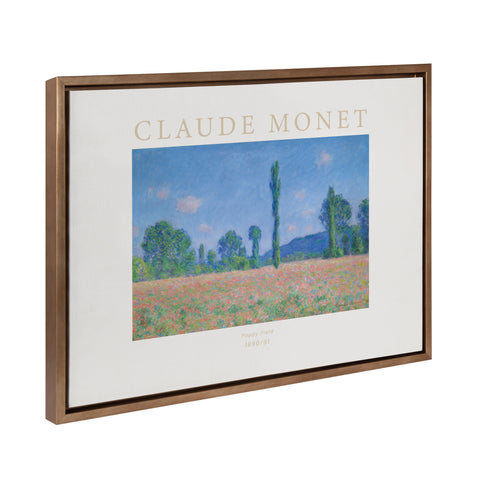Sylvie Poster Claude Monet Poppy Field 1890 91 Framed Canvas by The Art Institute of Chicago