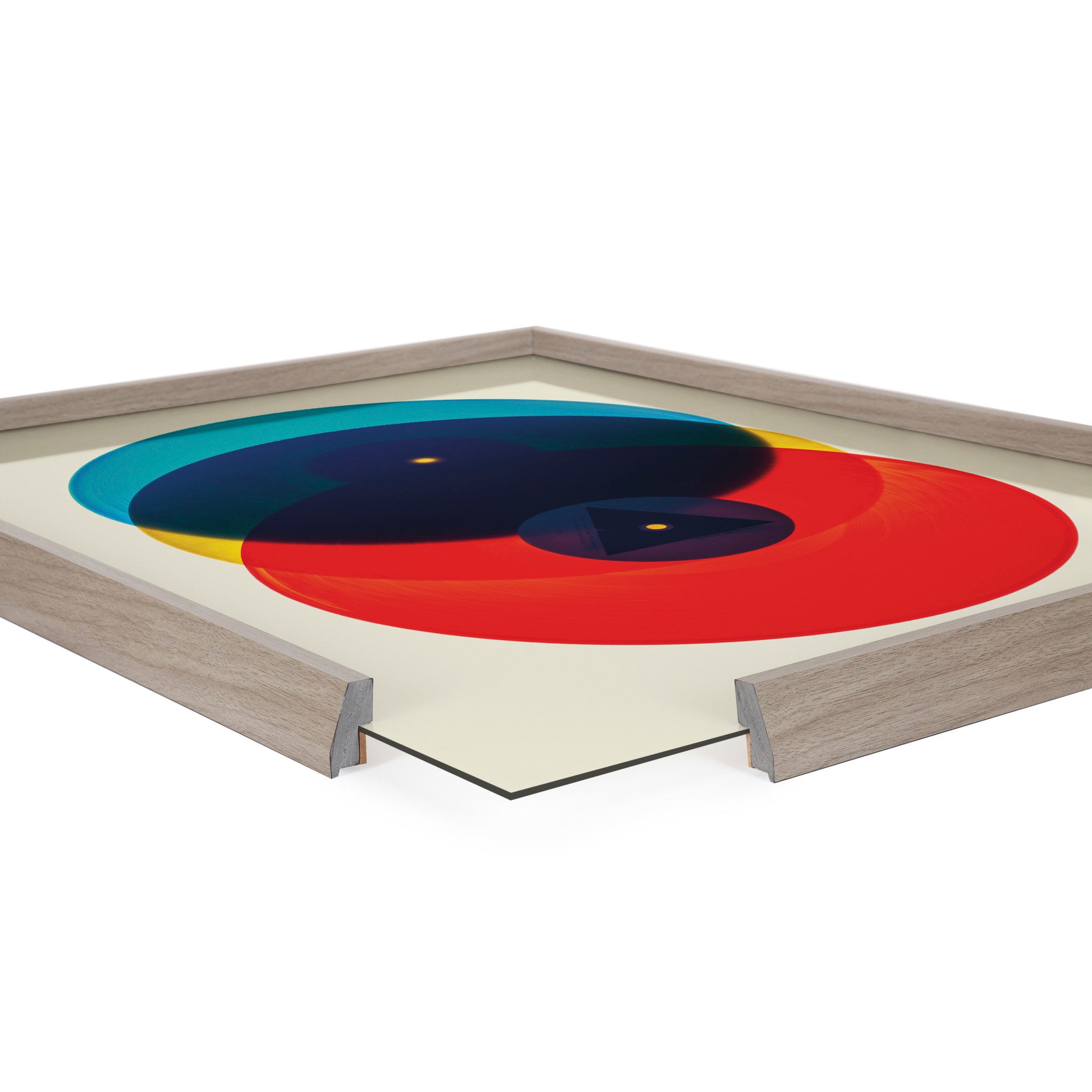 Blake Colorful Records Blue Red Framed Printed Glass by Emiko and Mark Franzen of F2Images