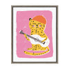 Sylvie Cheetah Playing Guitar Framed Canvas by Maja Tomljanovic