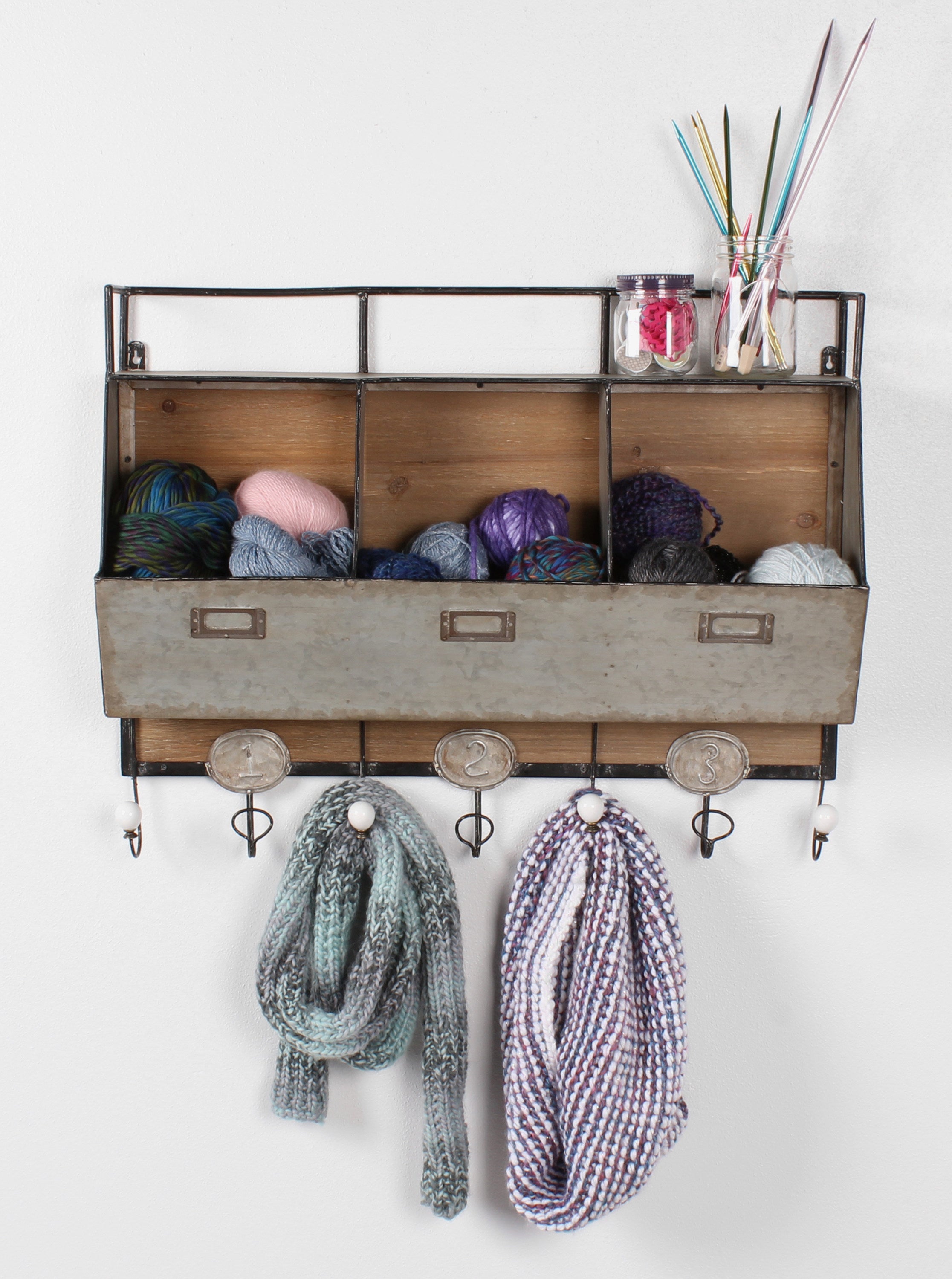 Arnica Wall Storage Pockets with Hooks