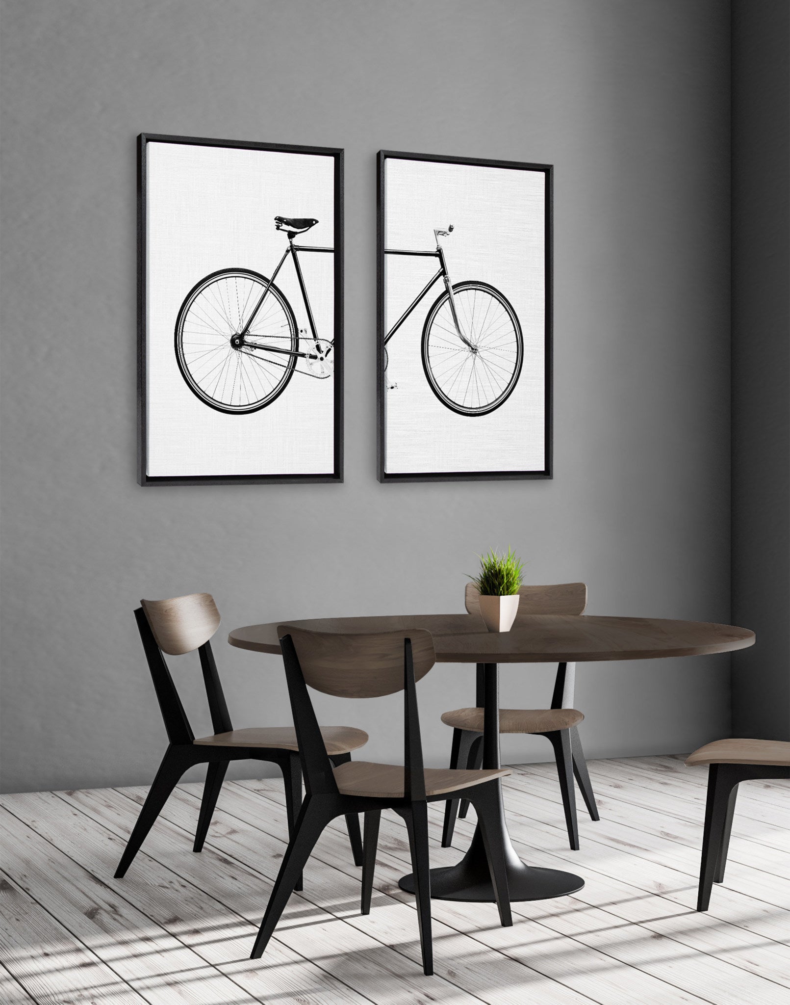 Sylvie Bicycle Framed Canvas by Simon Te of Tai Prints