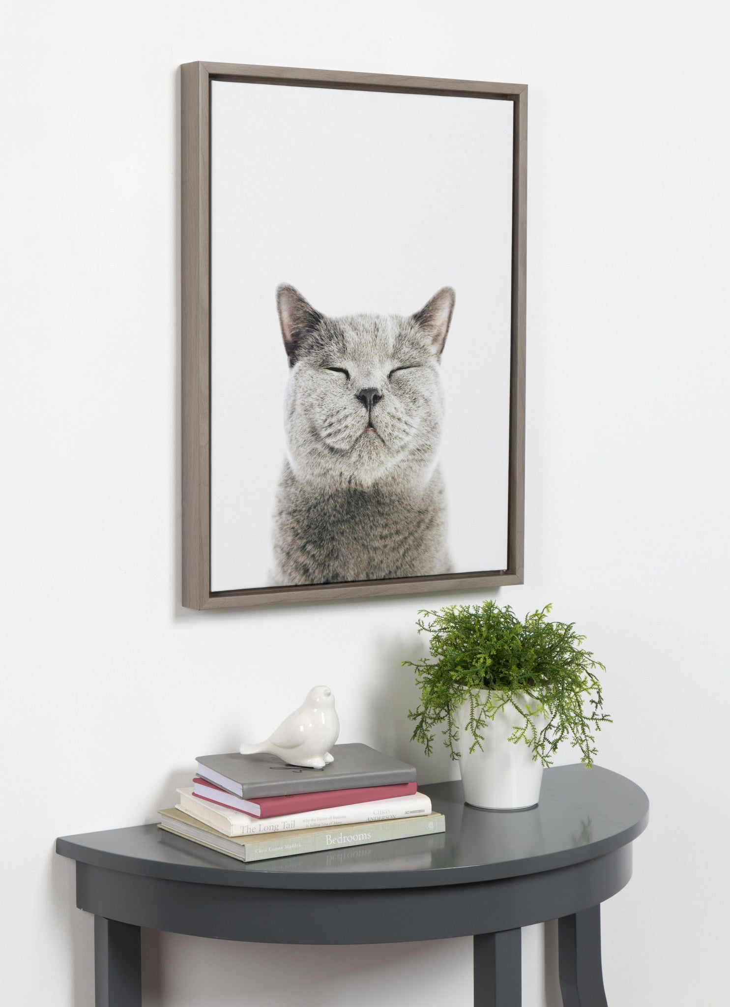 Sylvie Smiling Cat Framed Canvas by Amy Peterson