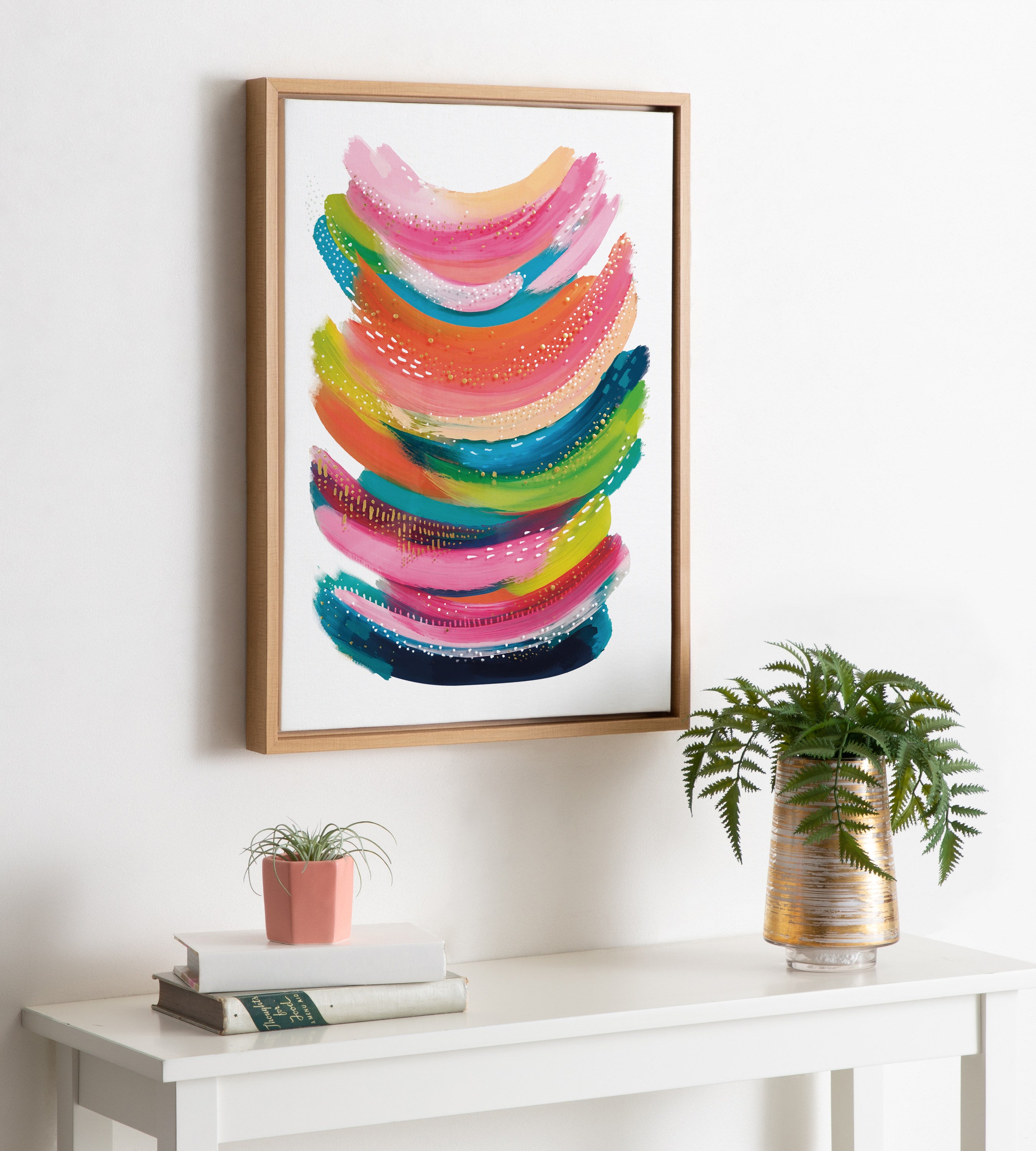 Sylvie Bright Abstract Framed Canvas by Jessi Raulet of Ettavee