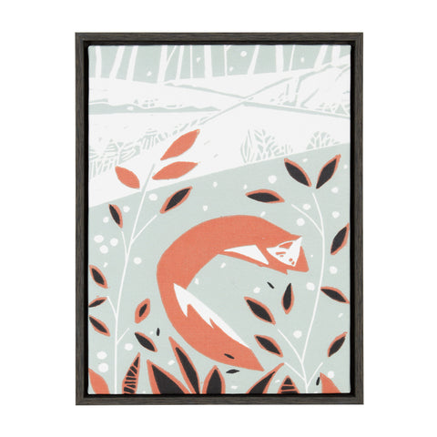 Sylvie Snow Fox Framed Canvas by Giuliana Lazzerini