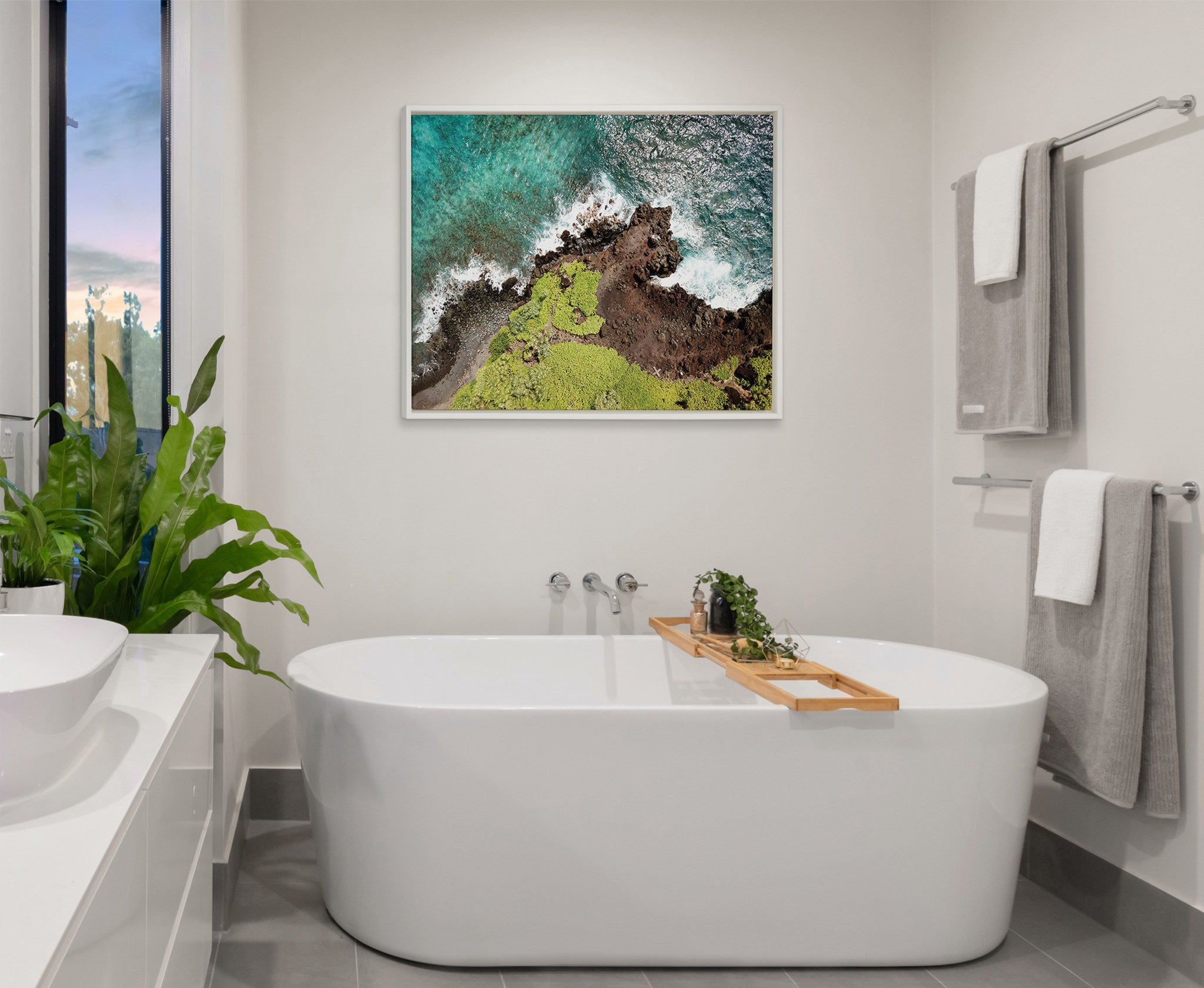 Sylvie Going back to Maui Framed Canvas by Rachel Bolgov
