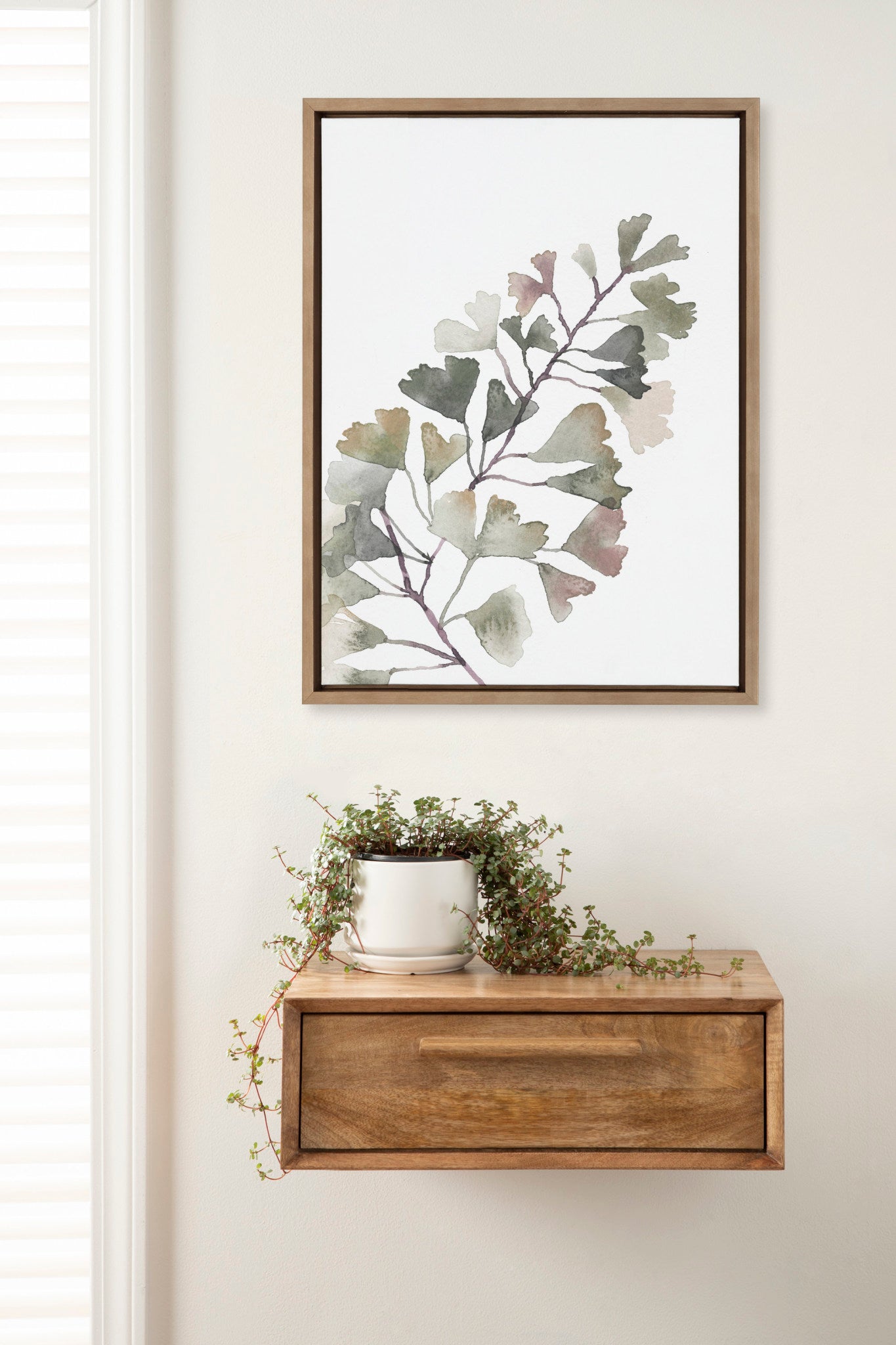 Sylvie Botanical Soft Split Fern Framed Canvas by Sara Berrenson