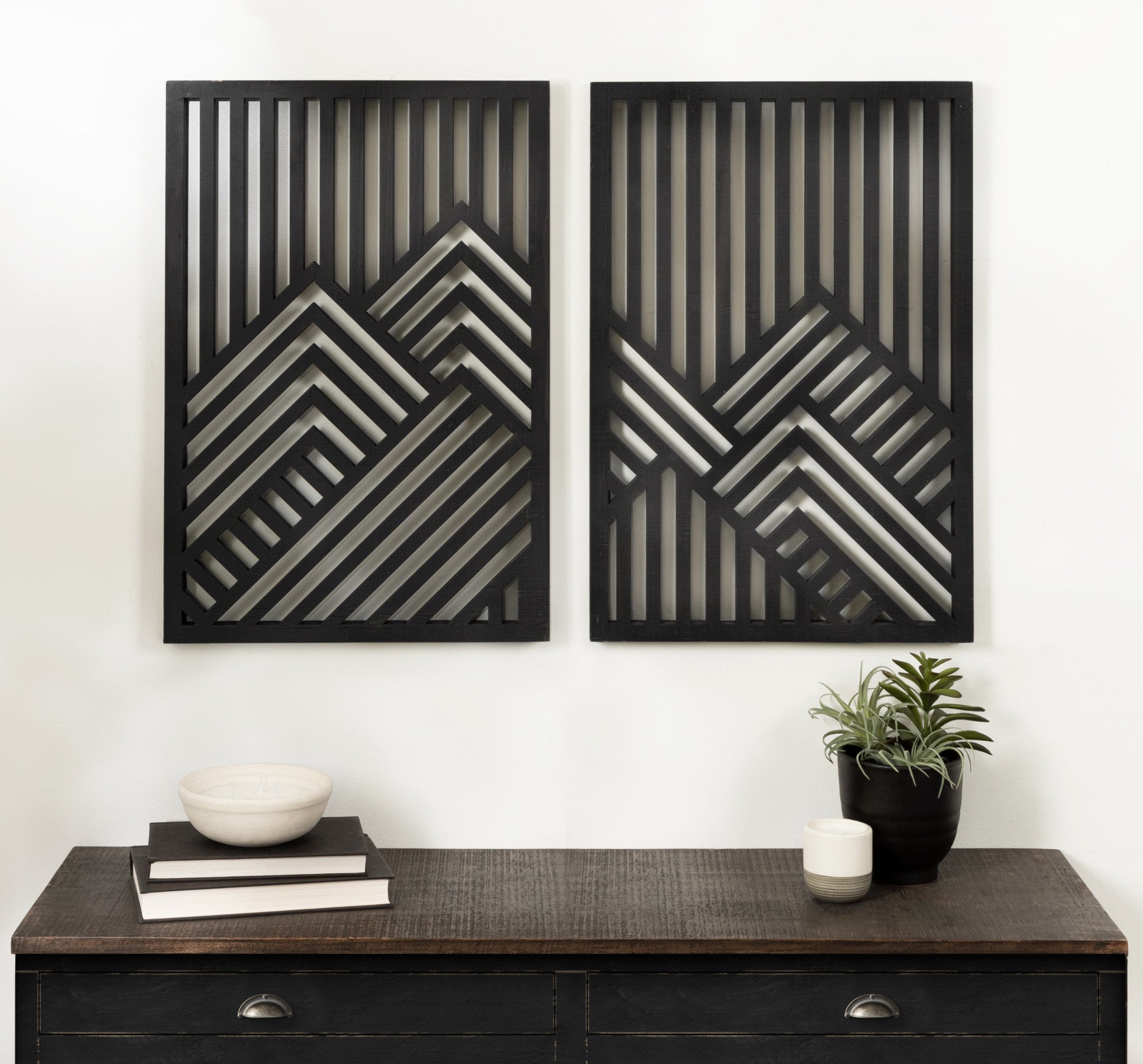 Kate and Laurel Montour Modern Art Plaque Set, 2 Piece 16x24