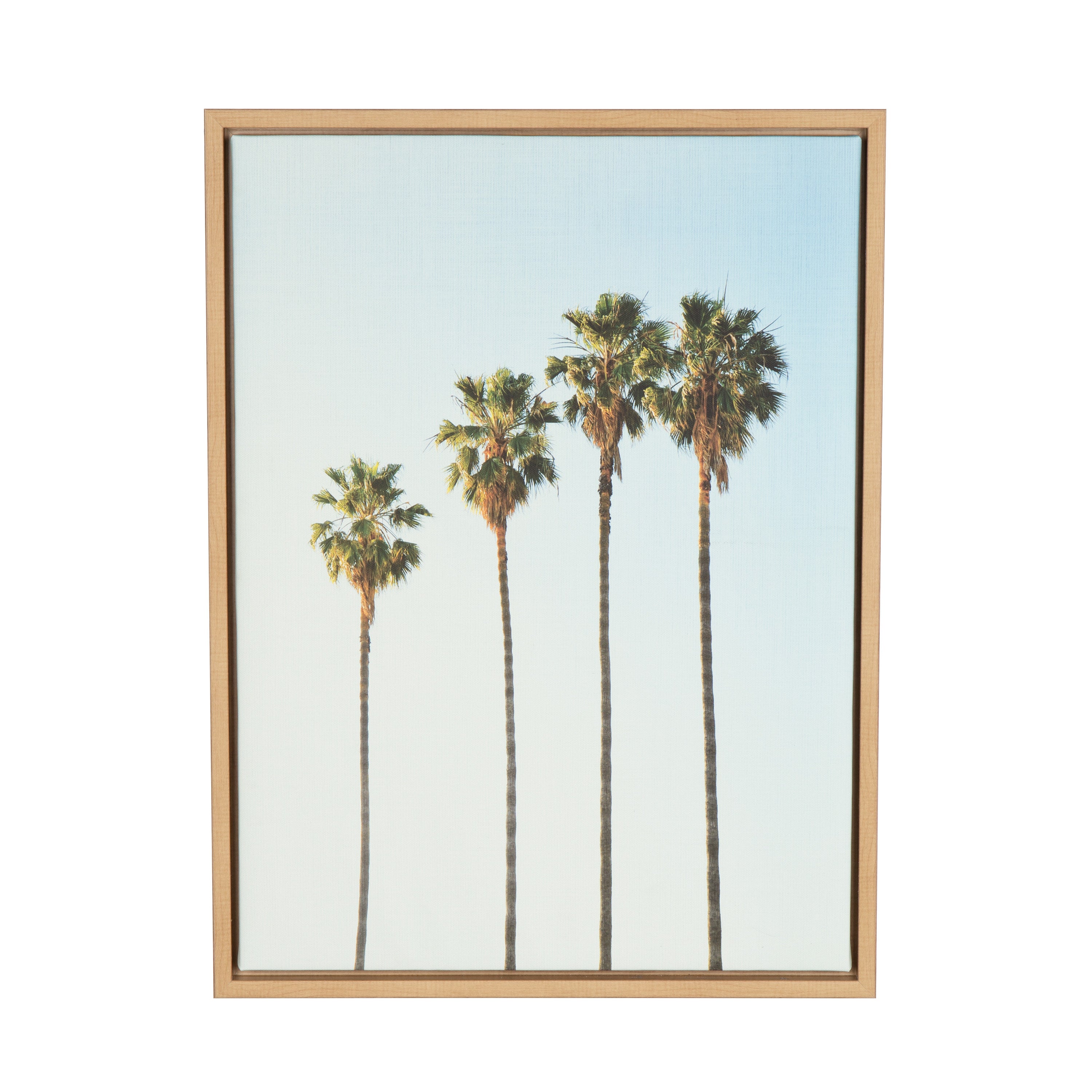 Sylvie Four Palm Trees Framed Canvas by Simon Te
