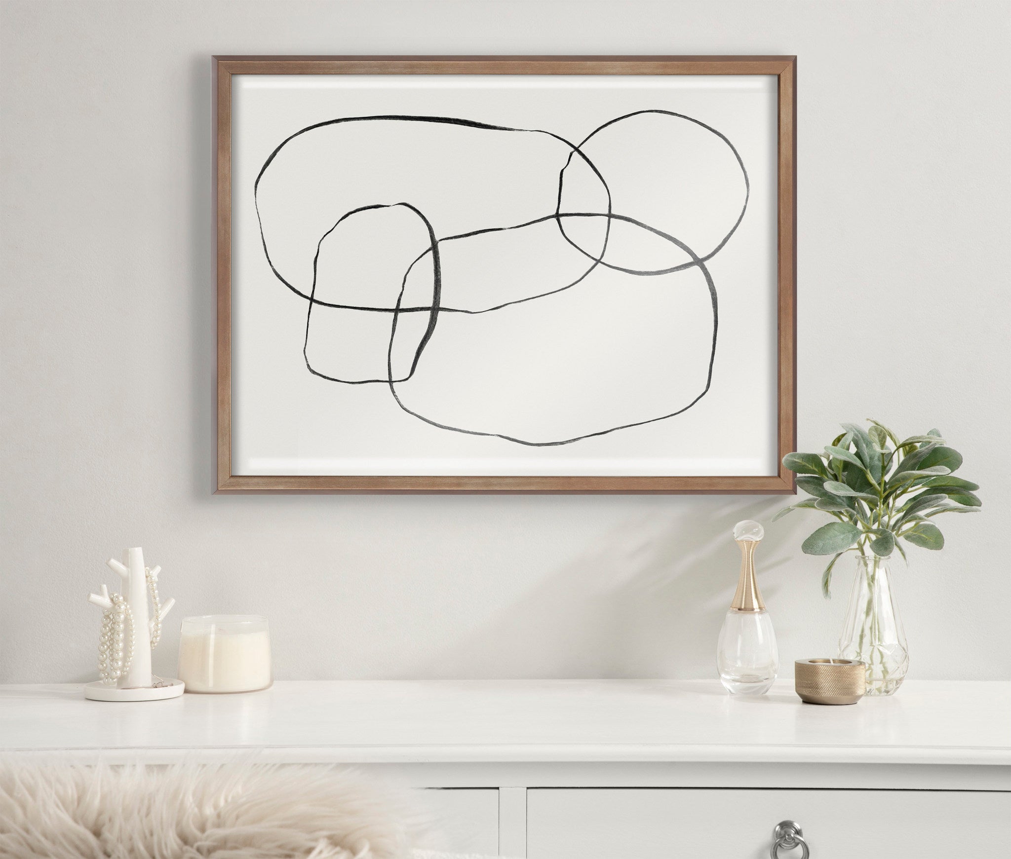 Blake 871 Modern Circles Framed Printed Glass by Teju Reval of SnazzyHues
