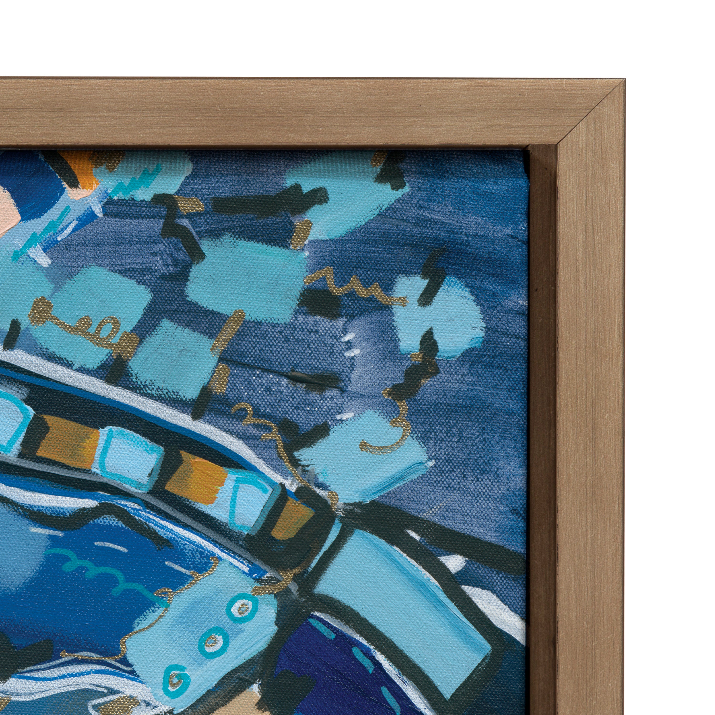 Sylvie Blue Dream Framed Canvas by Leah Nadeau