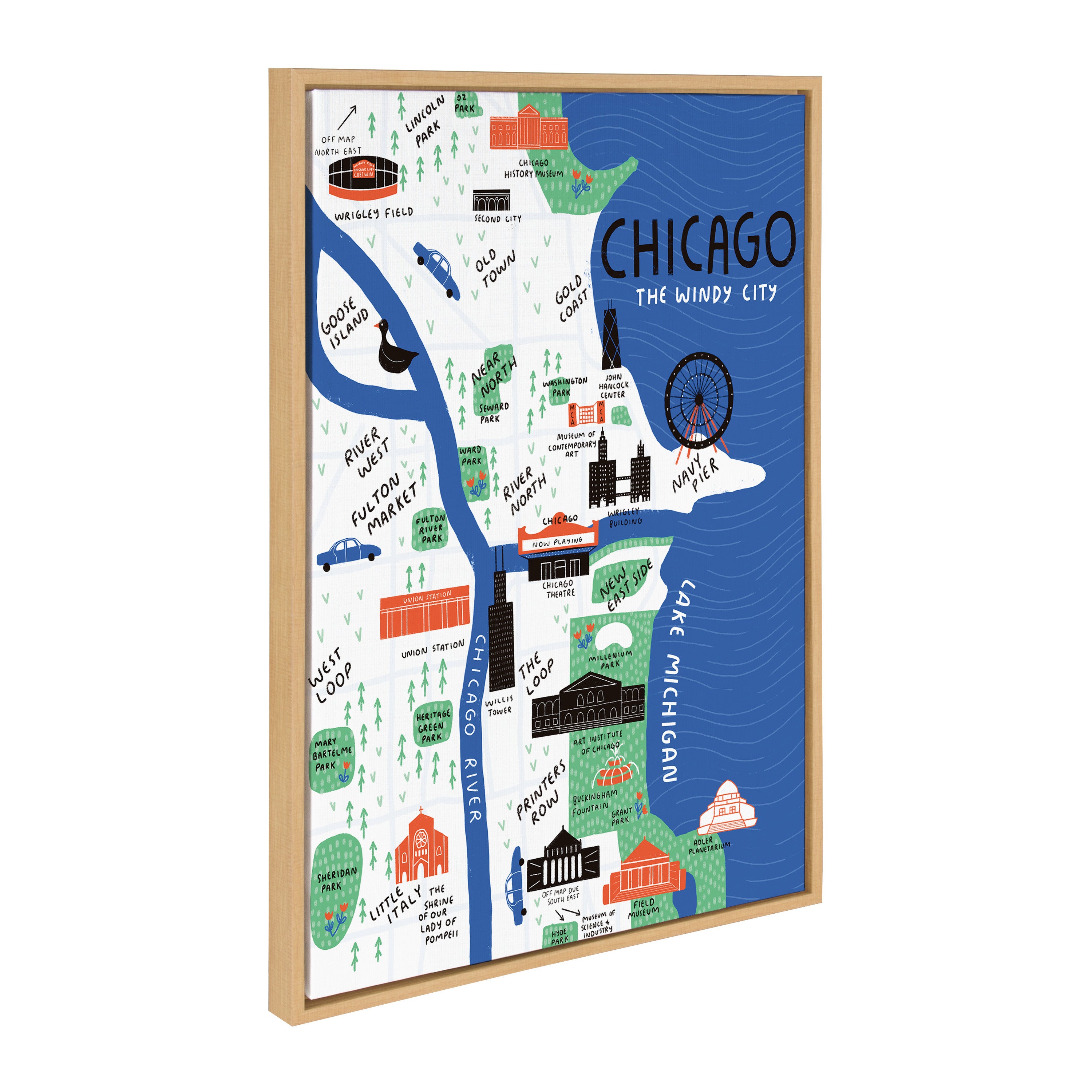 Sylvie Chicago Illustration Framed Canvas by Stacie Bloomfield