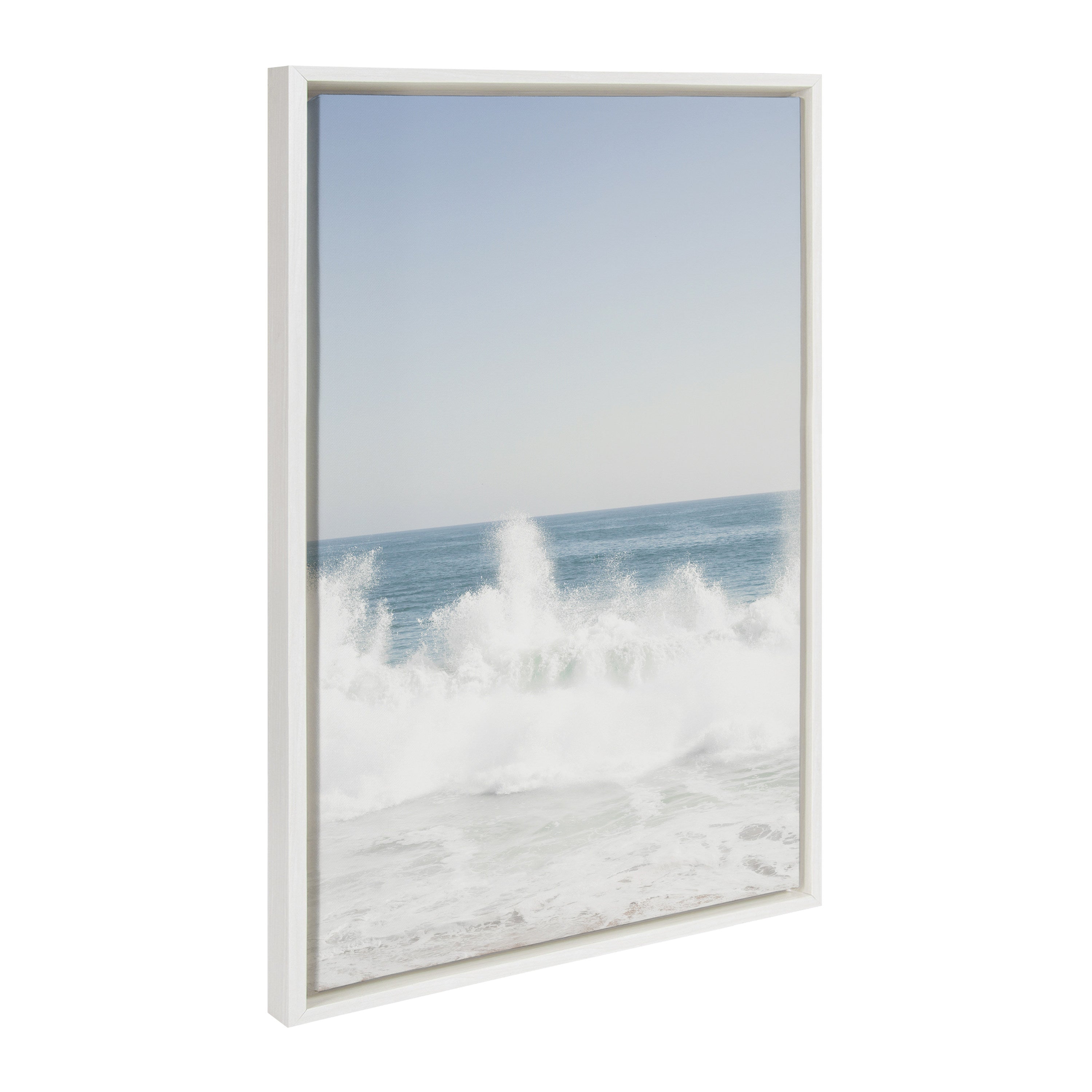 Sylvie Waves Crashing Framed Canvas by Caroline Mint