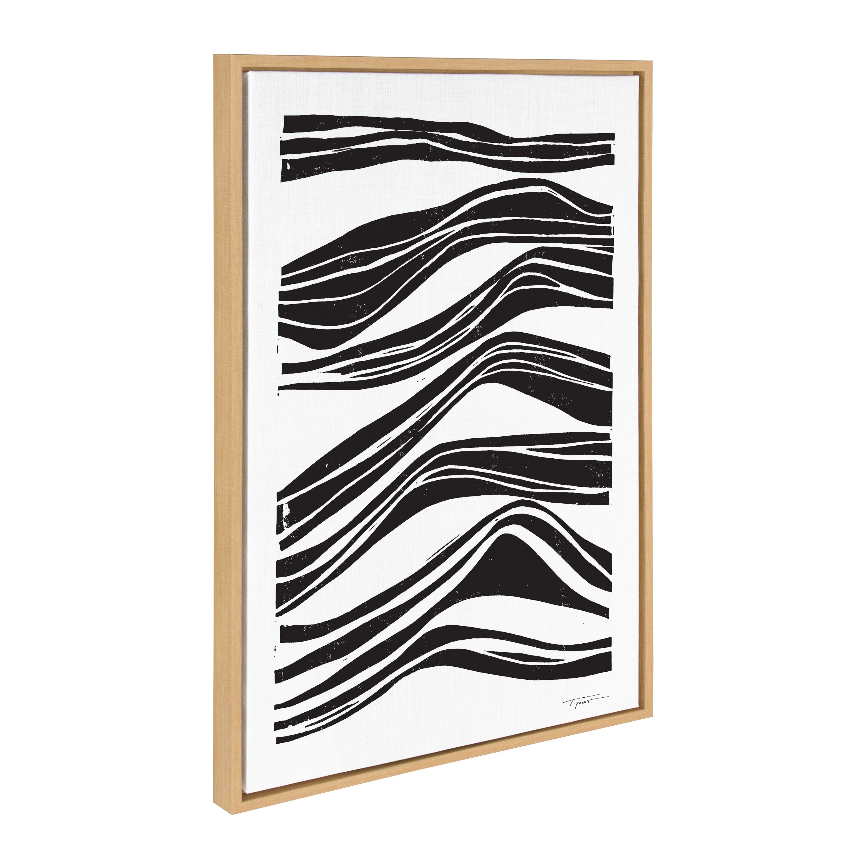 Sylvie Abstract Waves Framed Canvas by Statement Goods