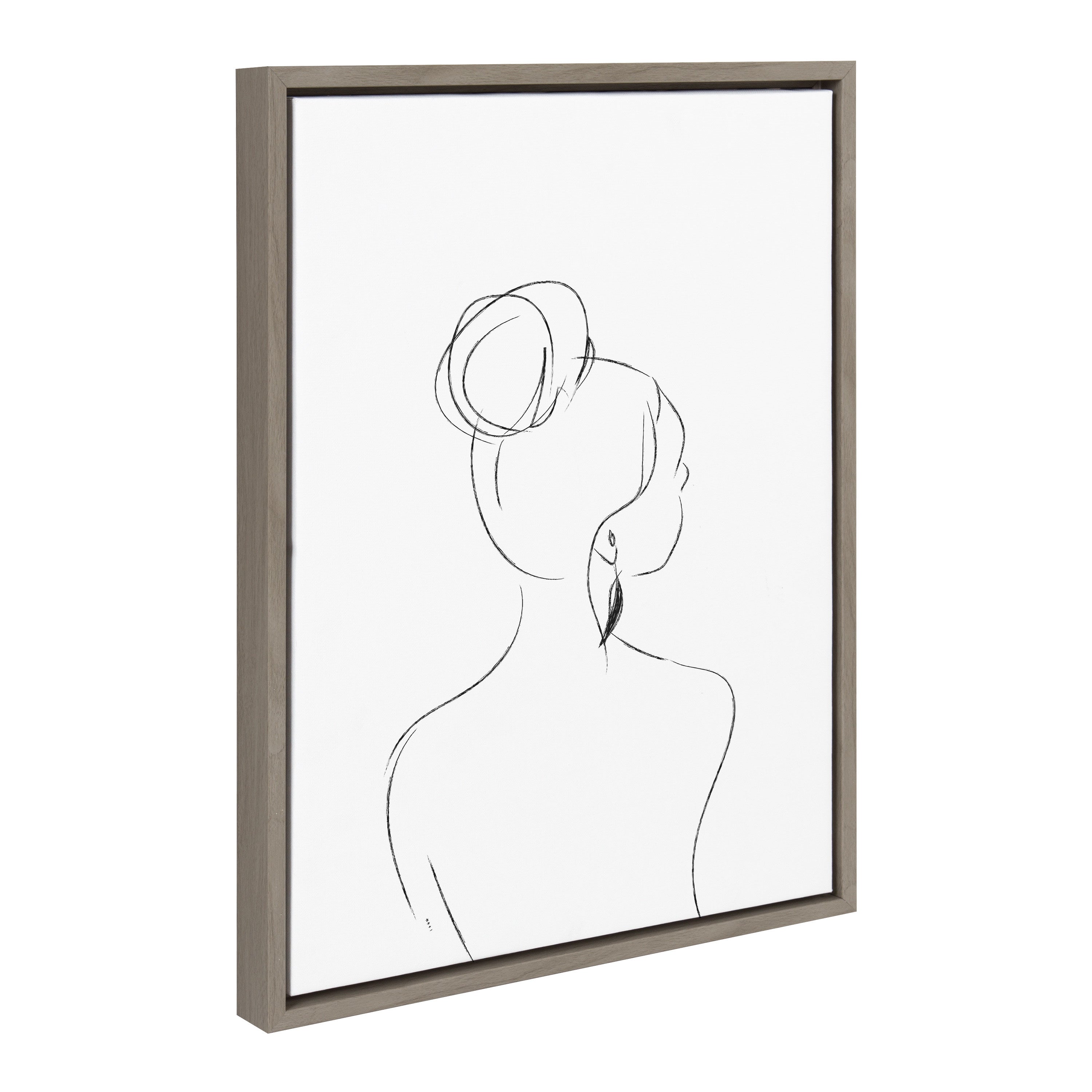 Sylvie Minimalist Woman 2 Framed Canvas by Teju Reval of SnazzyHues