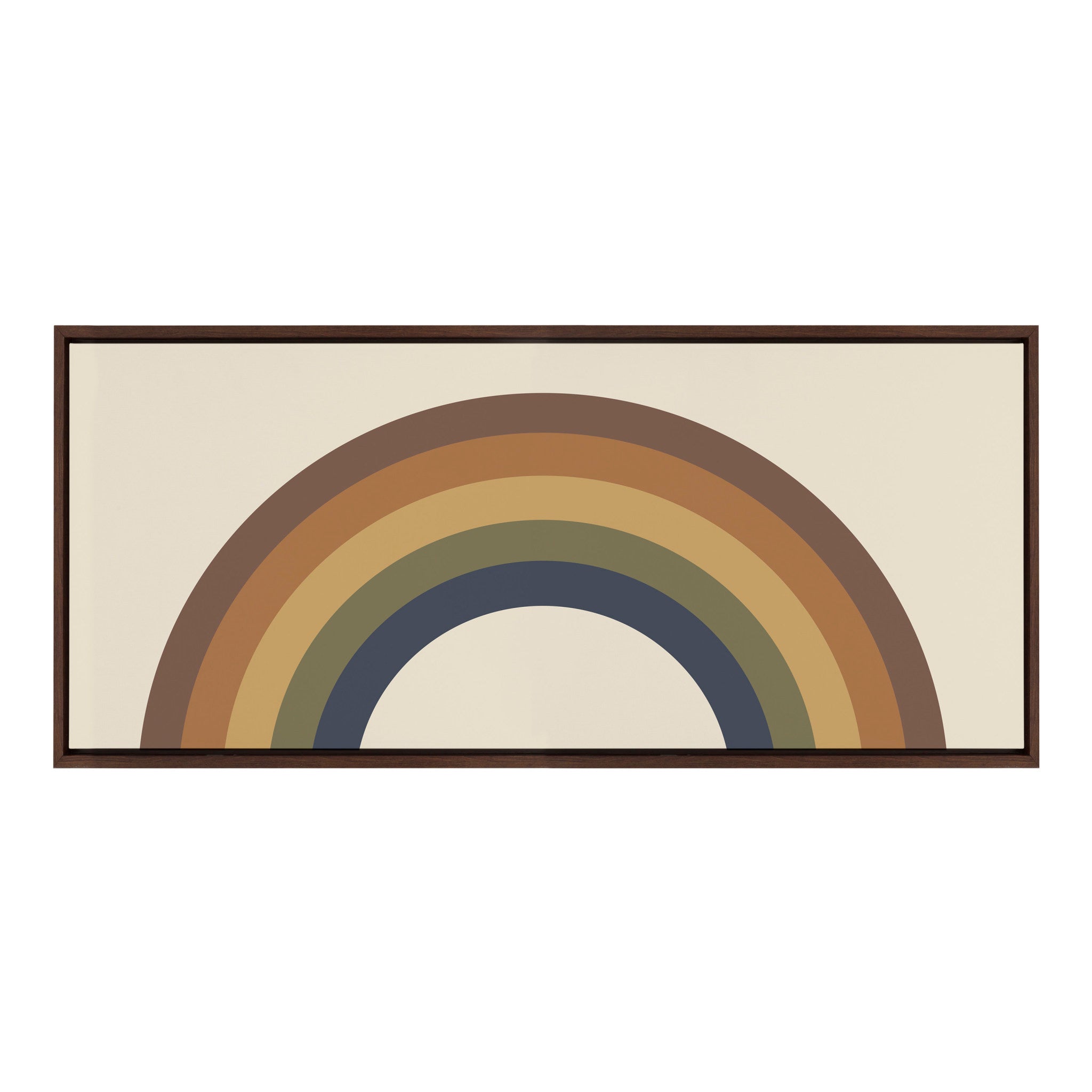Sylvie Retro Rainbow Framed Canvas by The Creative Bunch Studio