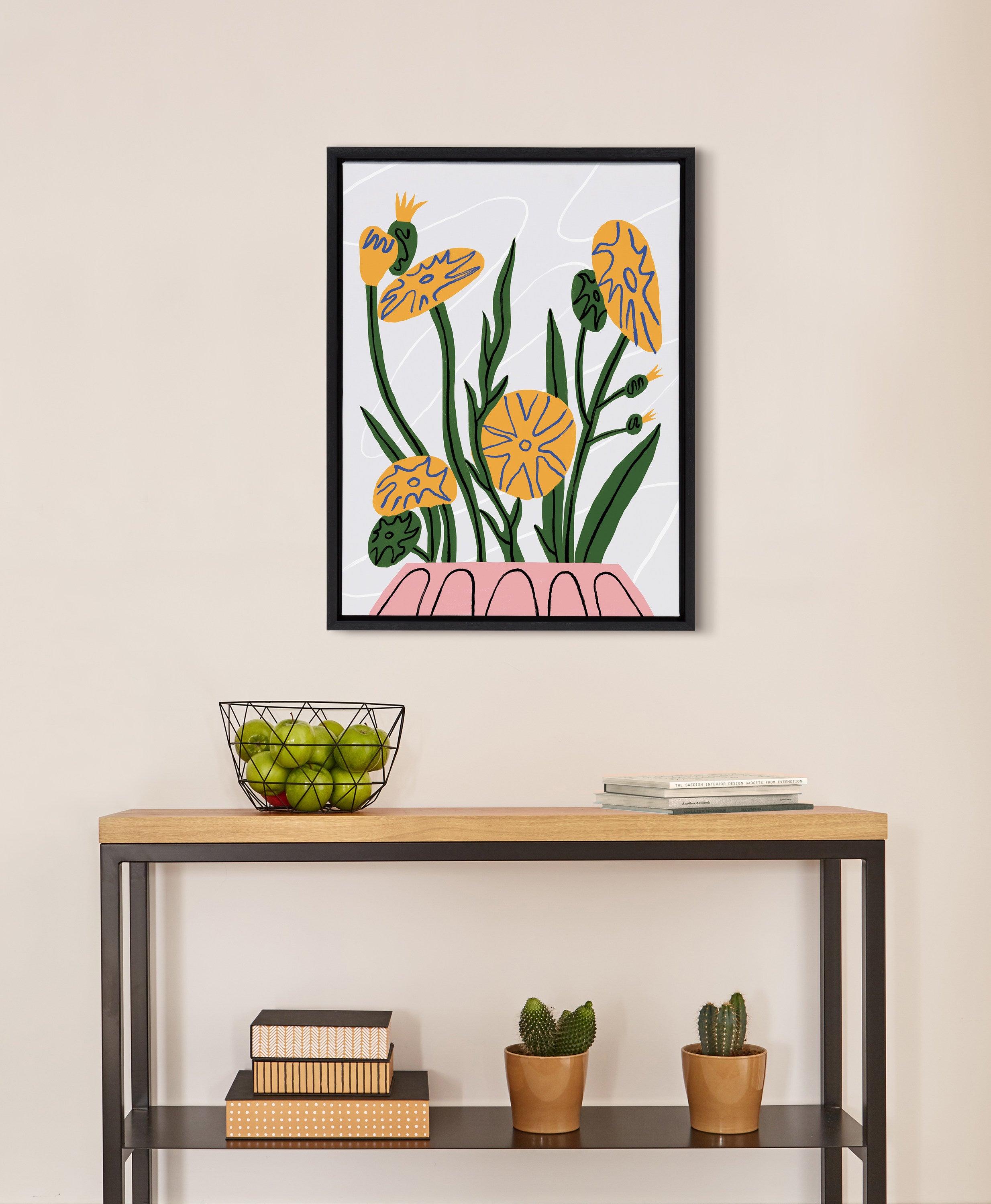 Sylvie MV Potted Plants Framed Canvas by Marcello Velho