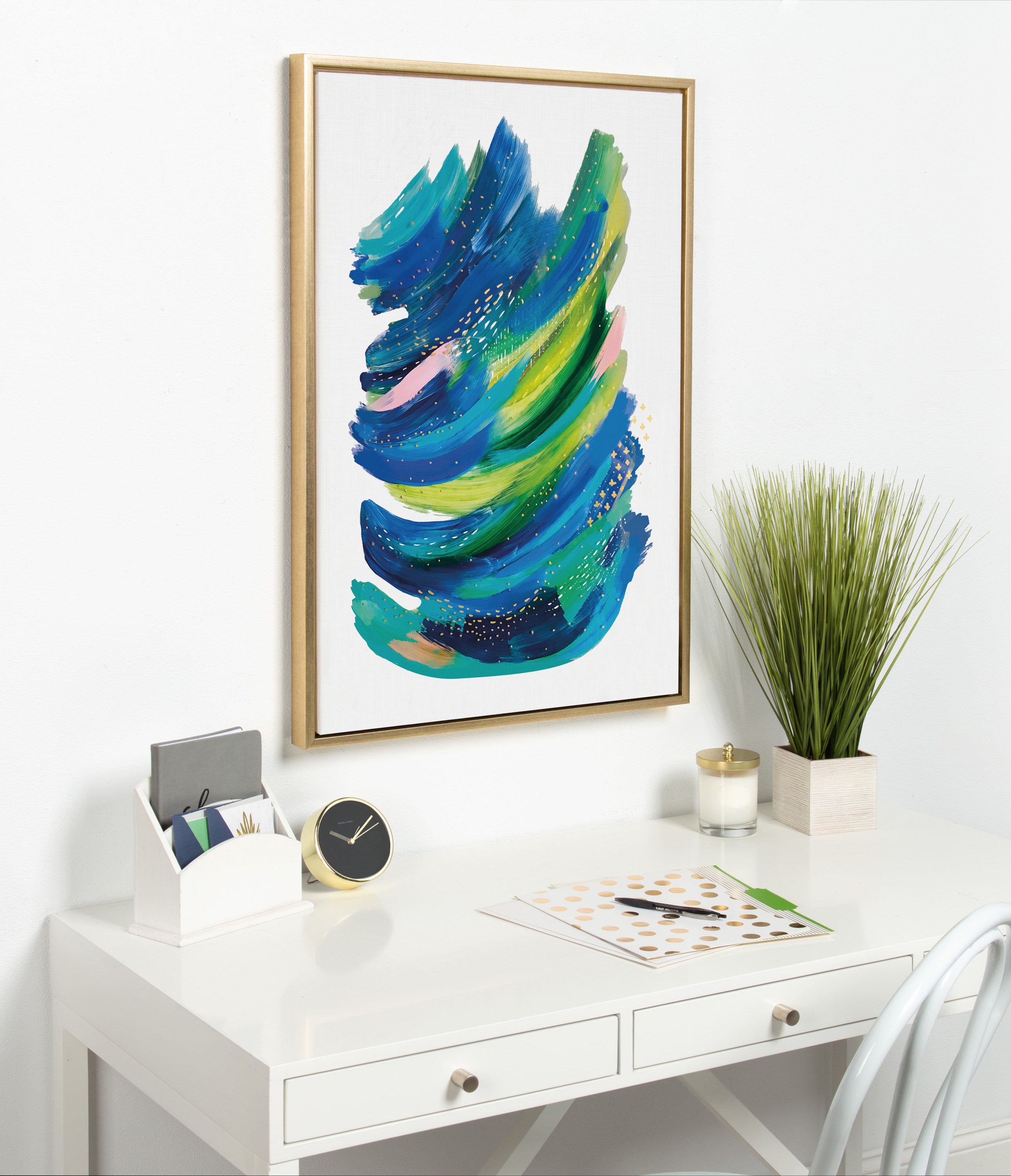 Sylvie Bright Abstract 2 Framed Canvas by Jessi Raulet of Ettavee