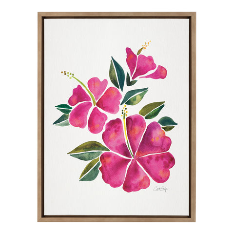 Sylvie Hibiscus Bloom Fuchsia Framed Canvas by Cat Coquillette