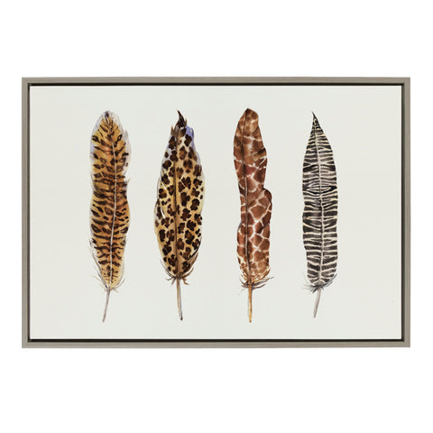 Sylvie African Feathers Framed Canvas by Maja Mitrovic of Makes My Day Happy
