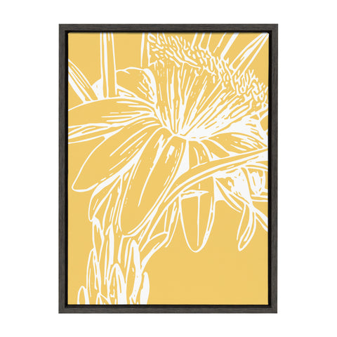 Sylvie Flower in Yellow Framed Canvas by Apricot and Birch