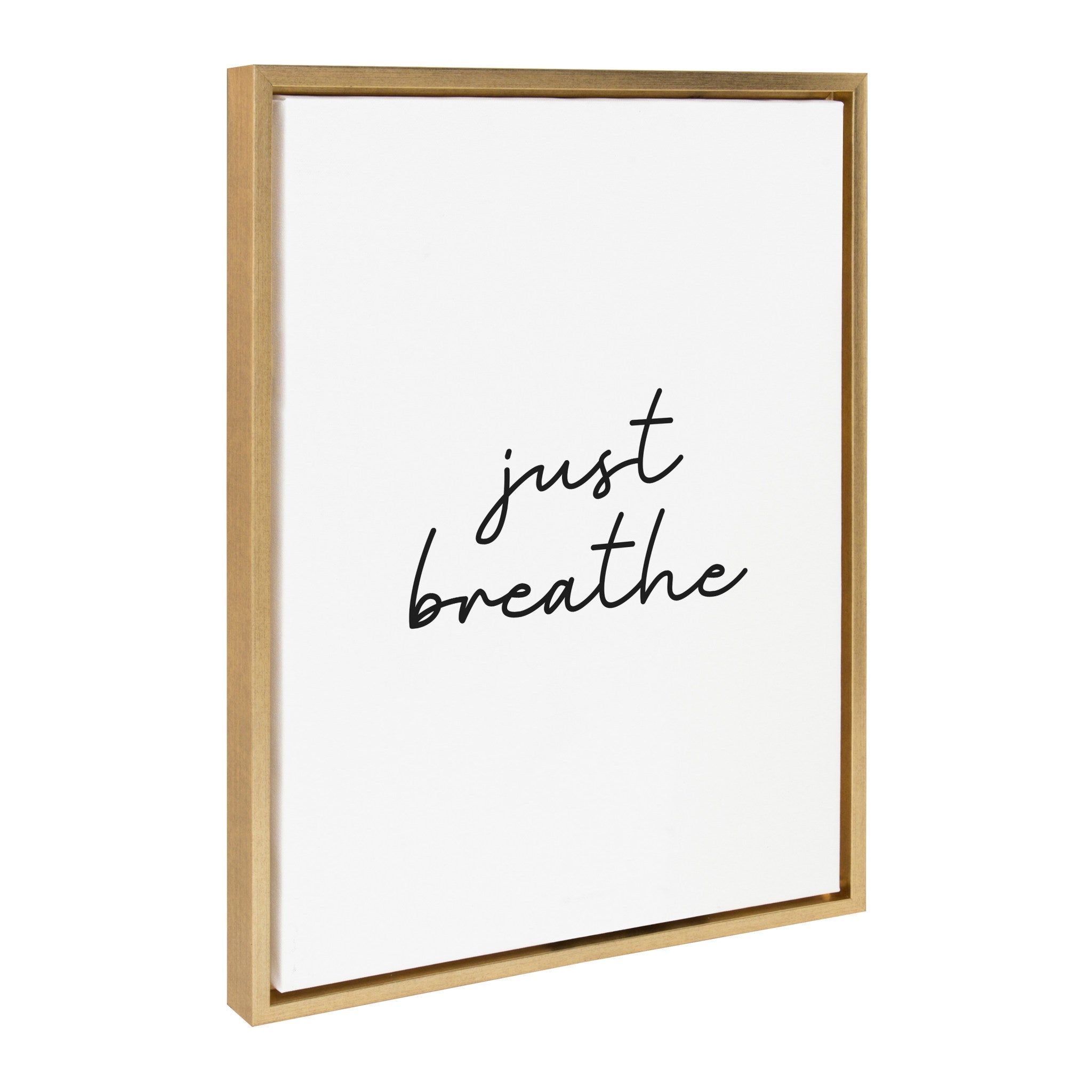 Sylvie Just Breathe BW Framed Canvas by The Creative Bunch Studio