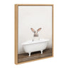 Sylvie Bunny in Rustic Bath Framed Canvas by Amy Peterson Art Studio