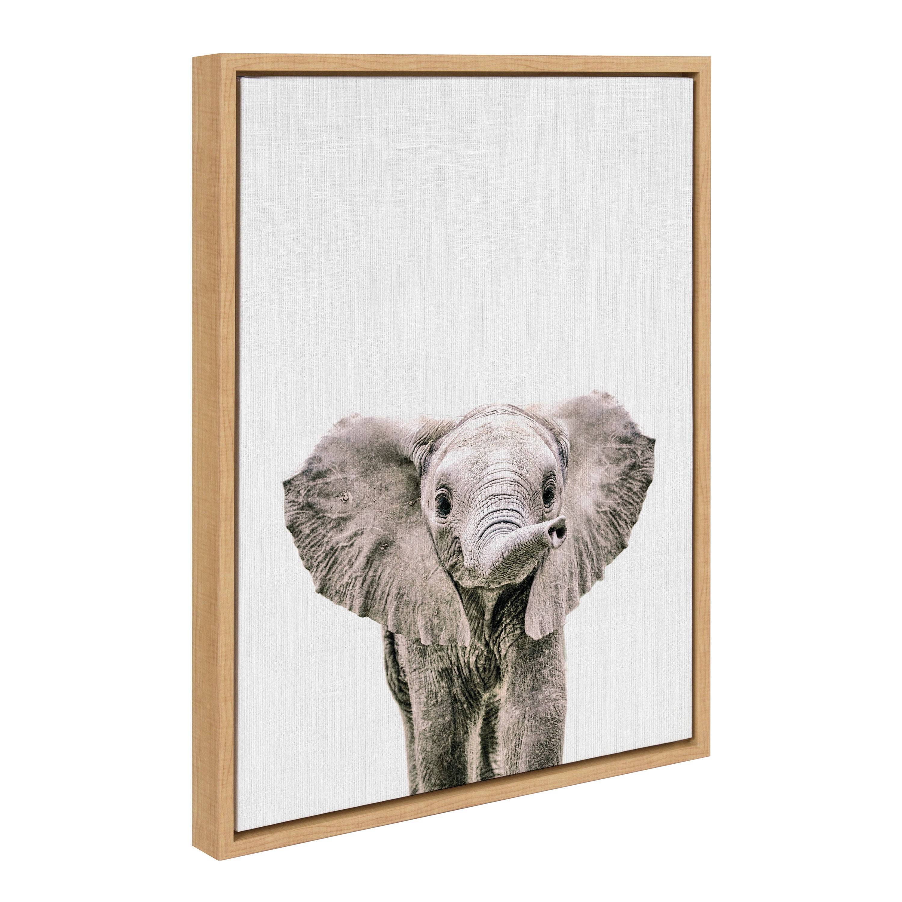 Sylvie Baby Elephant Color Framed Canvas by Simon Te of Tai Prints
