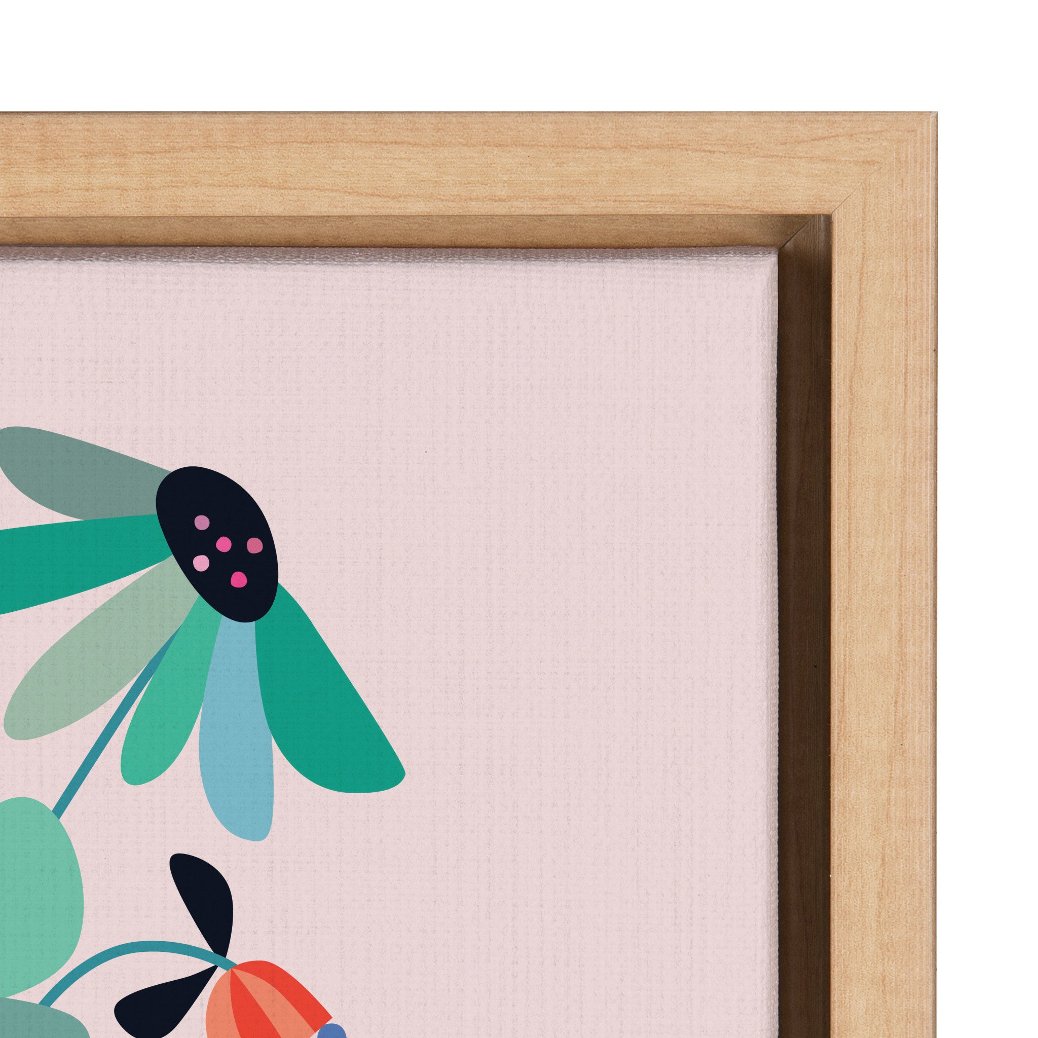Sylvie Mid Century Modern Daisies Framed Canvas by Rachel Lee of My Dream Wall