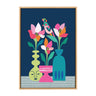 Sylvie Mid Century Modern Magnolias Framed Canvas by Rachel Lee of My Dream Wall