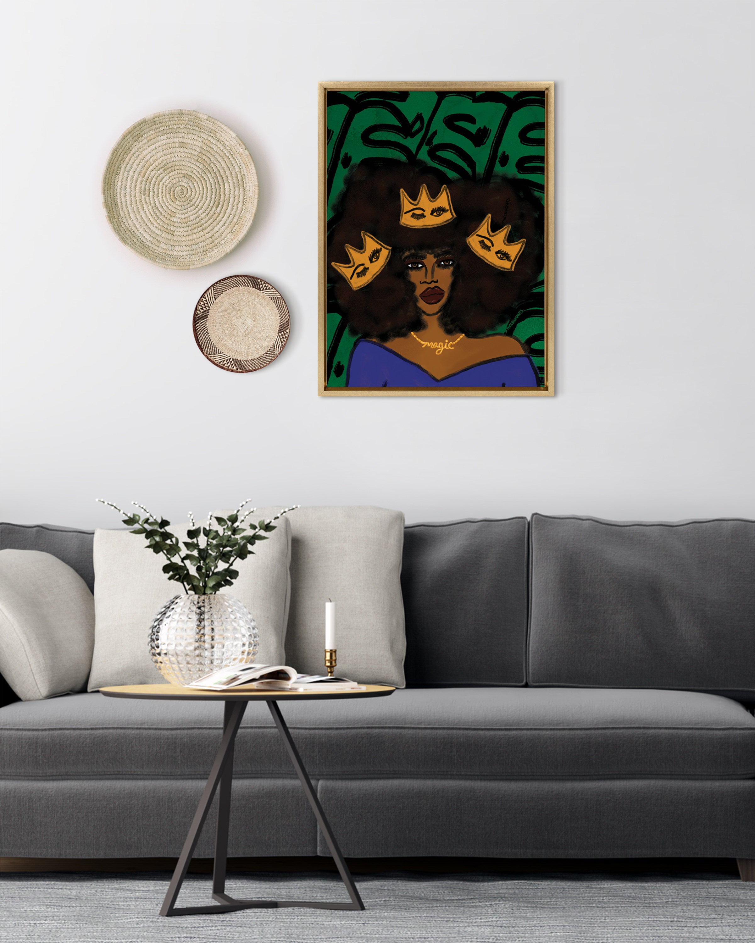 Sylvie Wear Your Crown Framed Canvas by Kendra Dandy of Bouffants and Broken Hearts