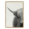 Sylvie Hey Dude Highland Cow Crop Framed Canvas by The Creative Bunch Studio