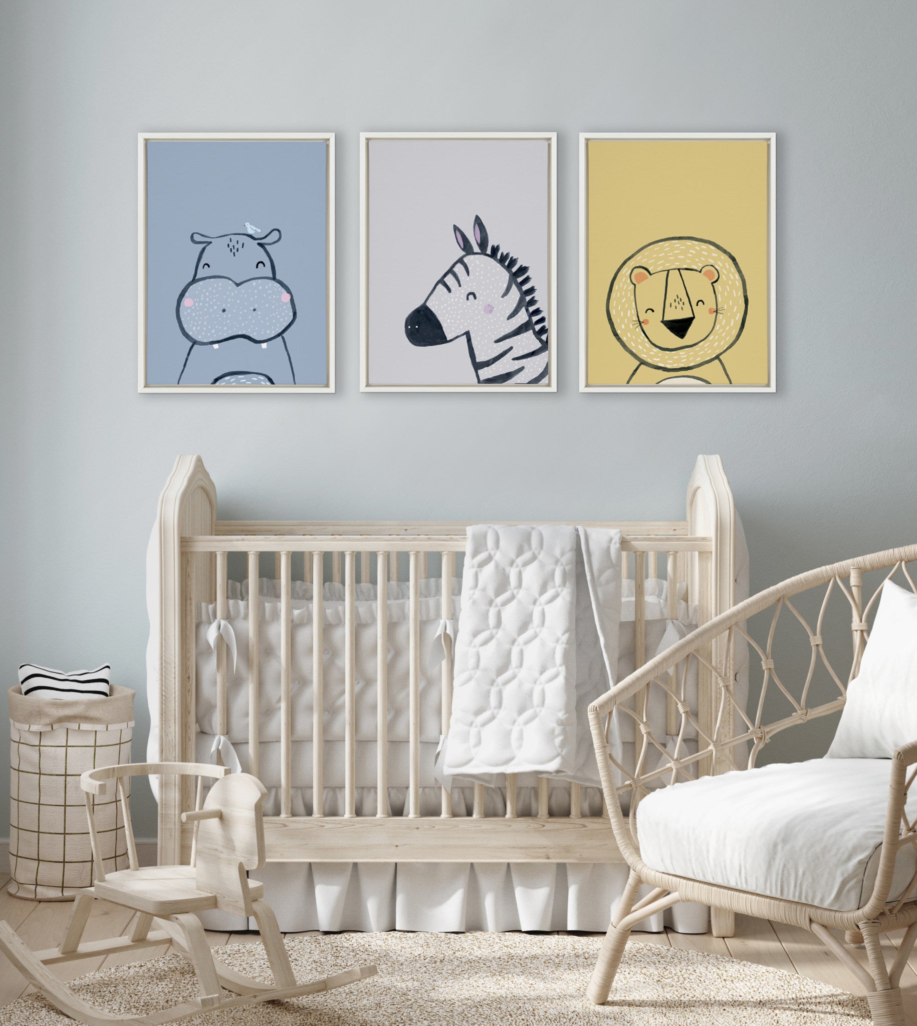 Sylvie Inky Lion Framed Canvas by Lauradidthis