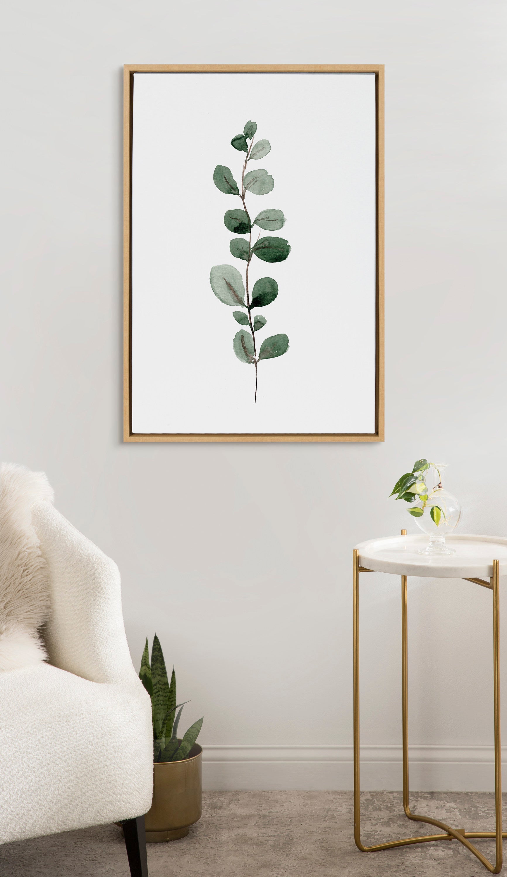 Sylvie Eucalyptus 1a Framed Canvas by Maja Mitrovic of Makes My Day Happy