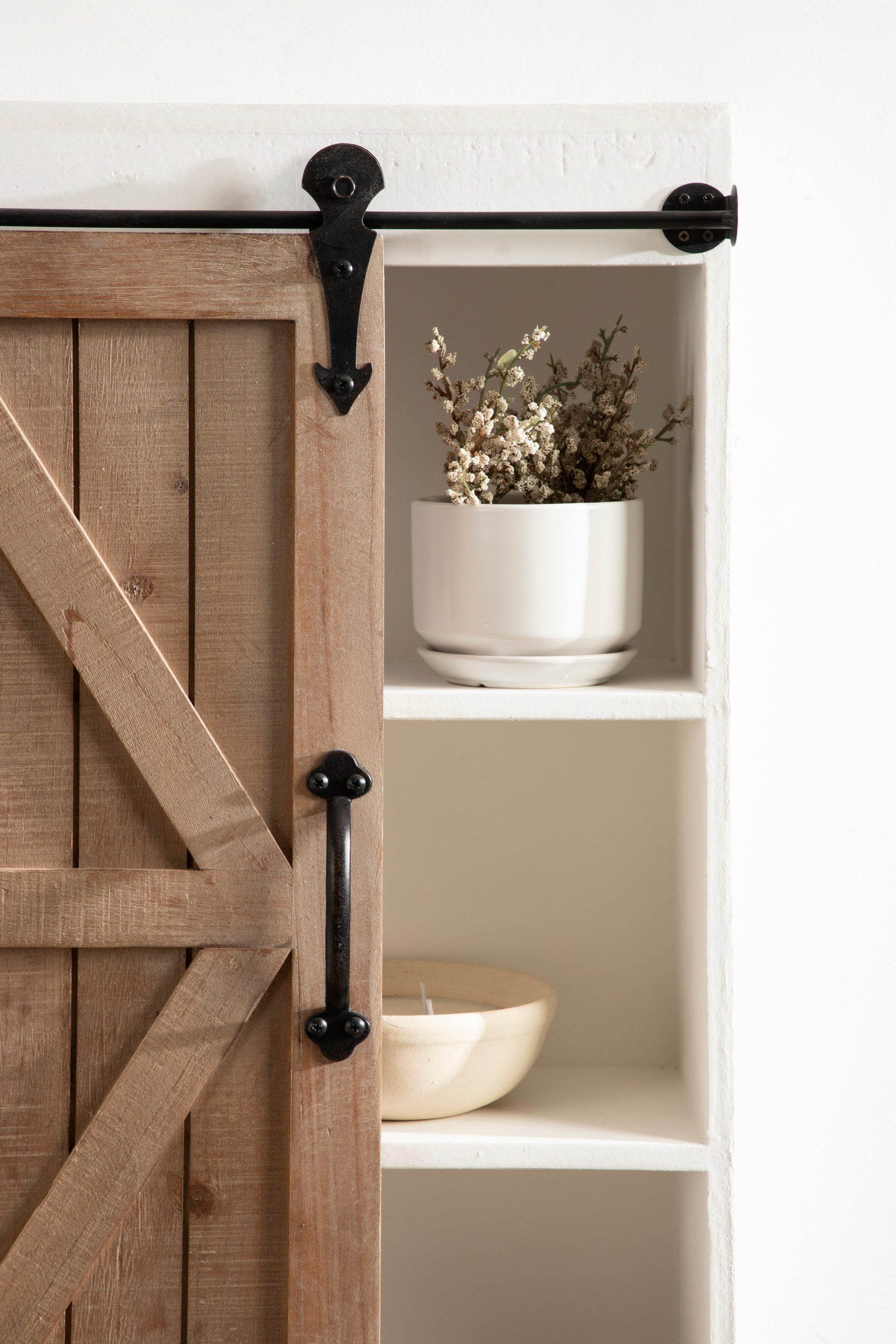 Cates Wood Wall Storage Cabinet with Sliding Barn Door