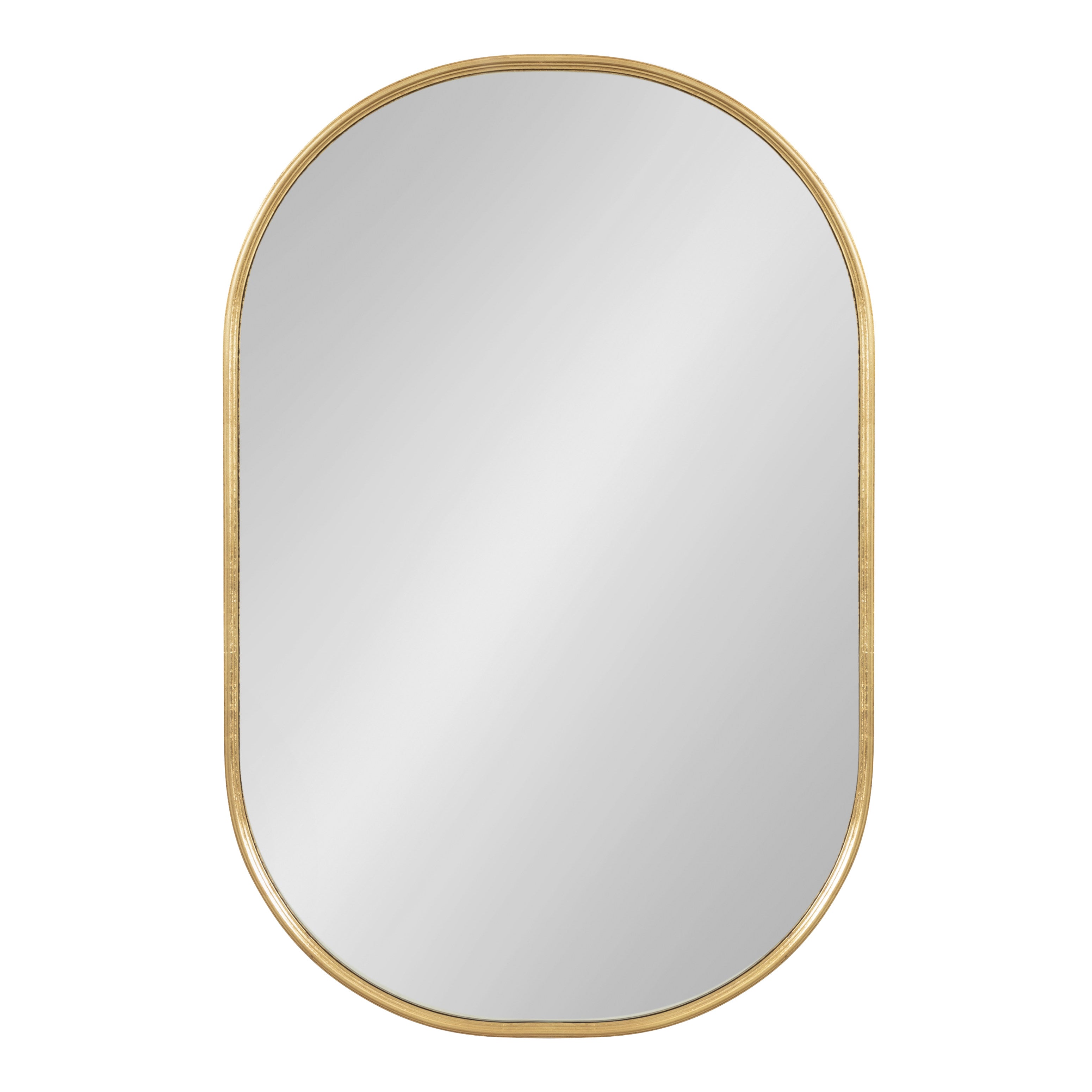 Kate and Laurel Caskill Modern Rounded Capsule Hanging Wall Mirror, 22 x  34, Gold, Glam Round Rectangular Narrow Mirror for Wall – kateandlaurel