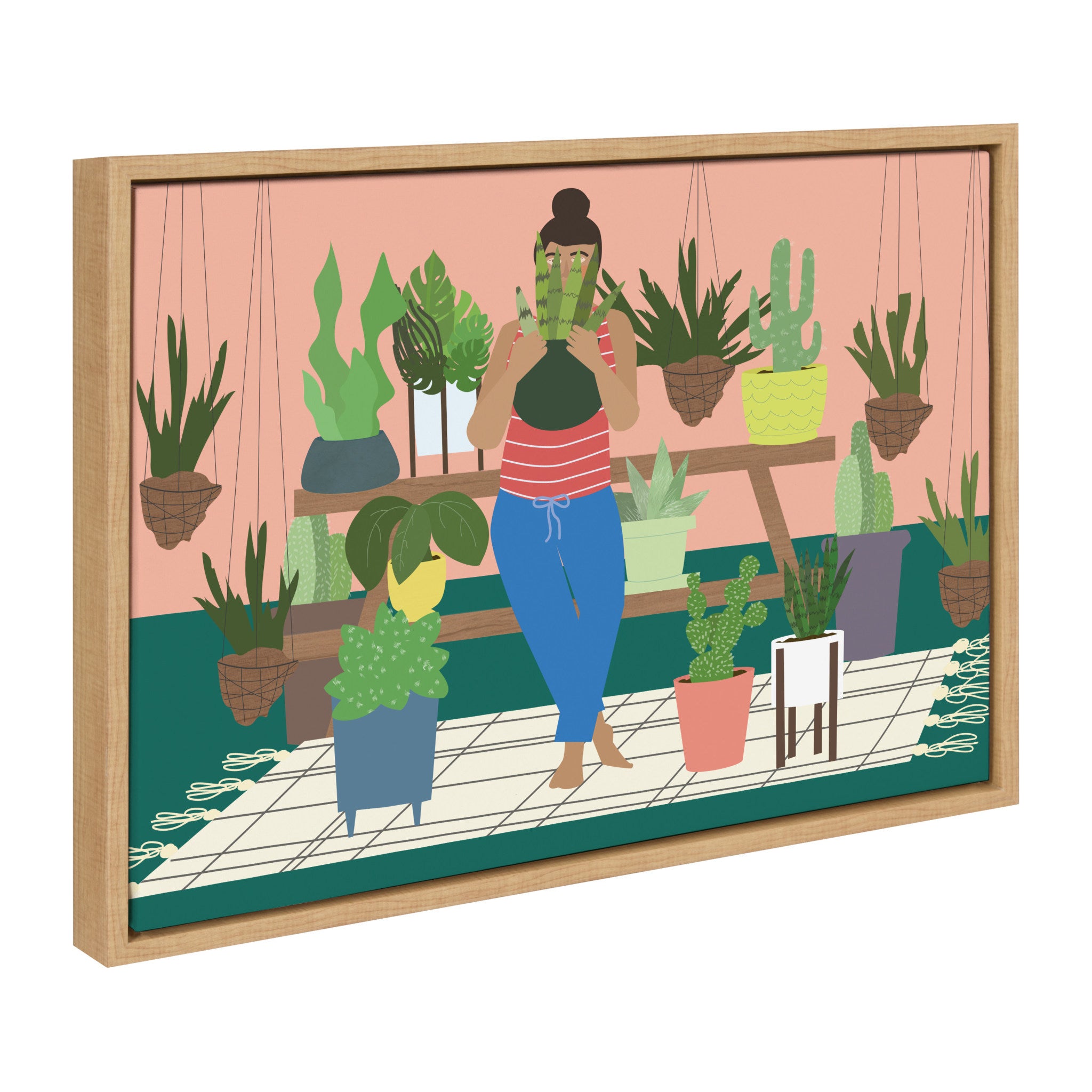 Sylvie Plant Lady Framed Canvas by Queenbe Monyei