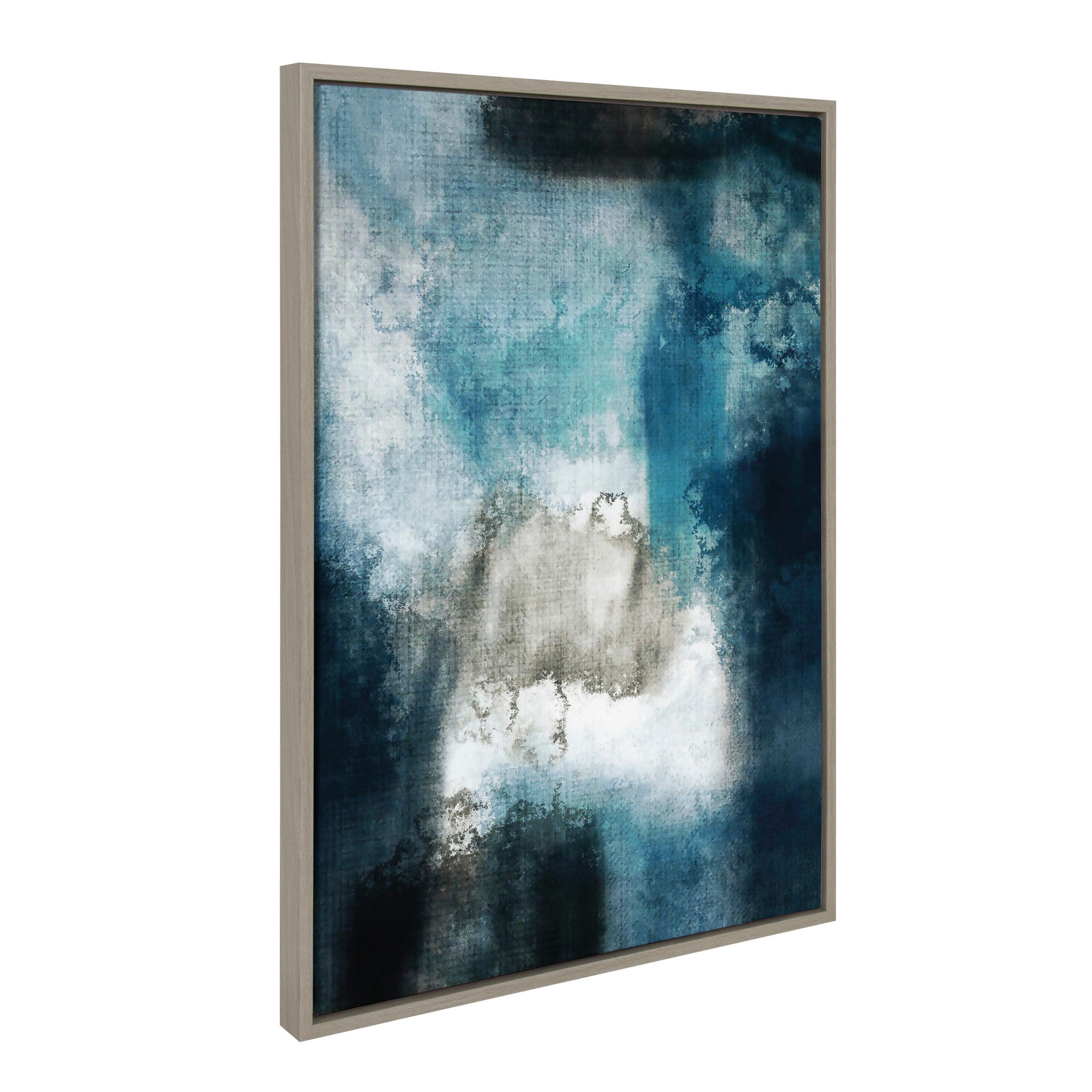 Sylvie Aqua Abstract 2 Framed Canvas by Amy Lighthall
