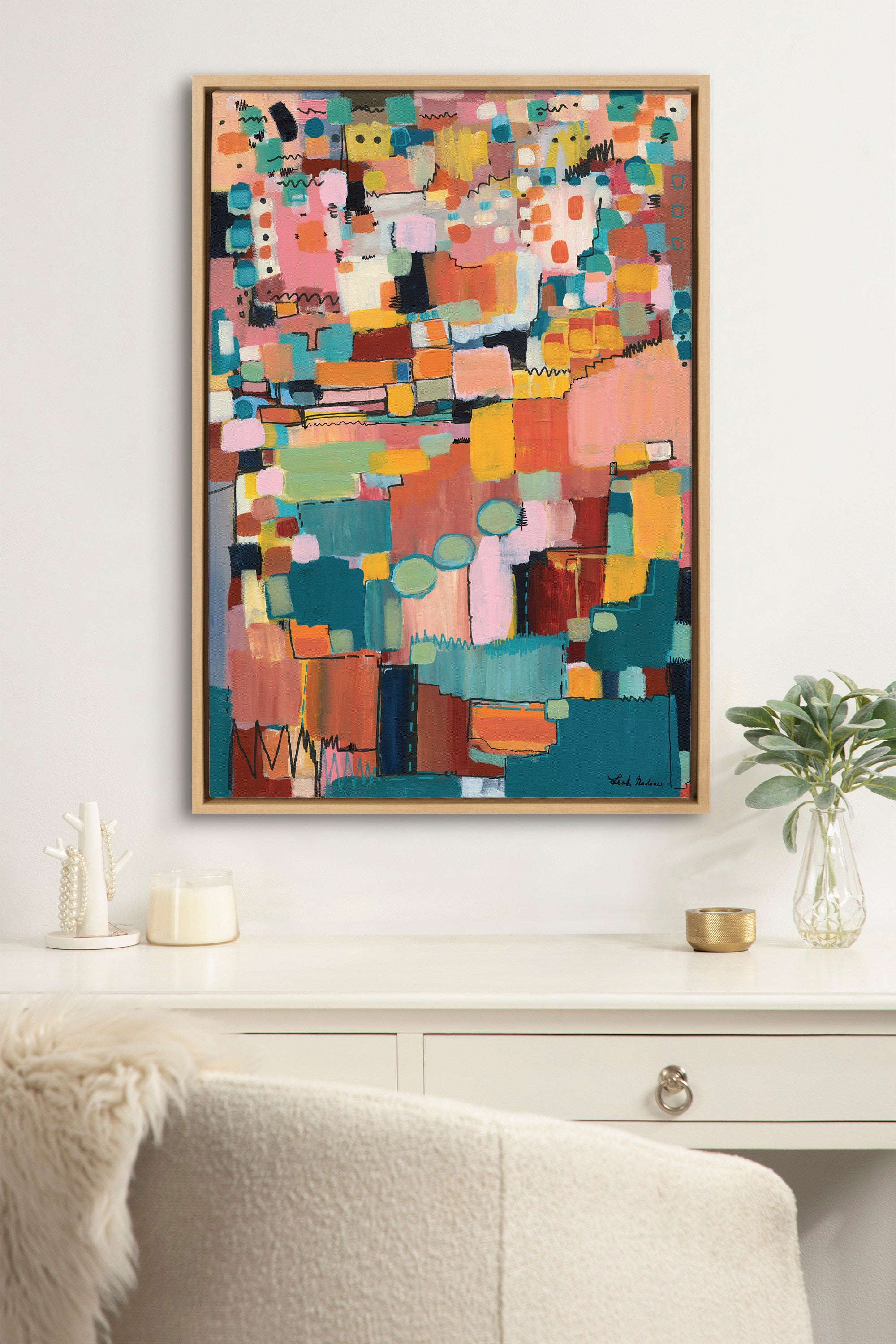 Sylvie Sunset Fiesta Framed Canvas by Leah Nadeau