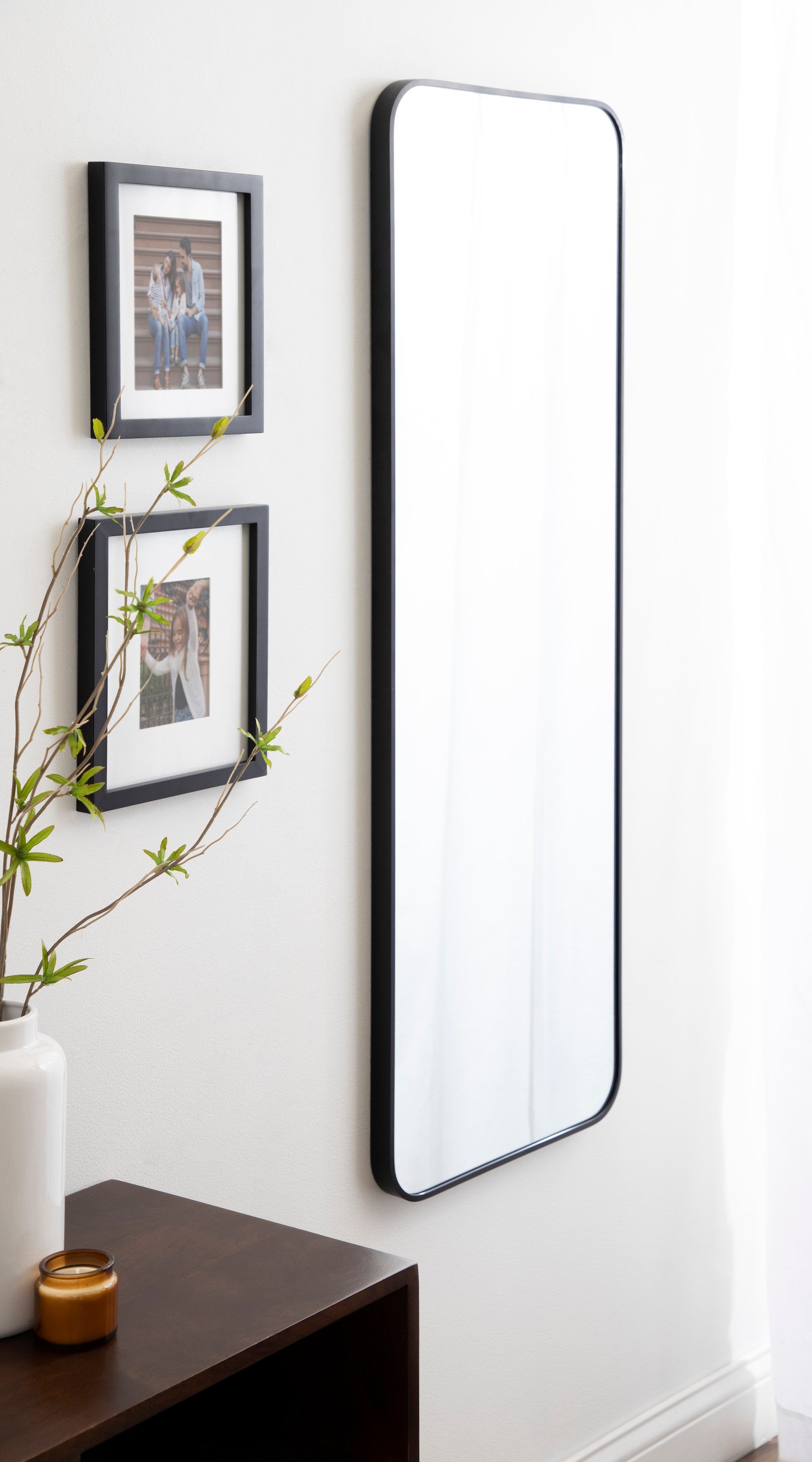 Zayda Radius Rectangle Framed Wall Mirror