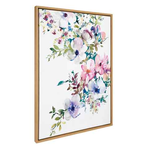 Sylvie Ink Wash Floral Framed Canvas by Emma Daisy