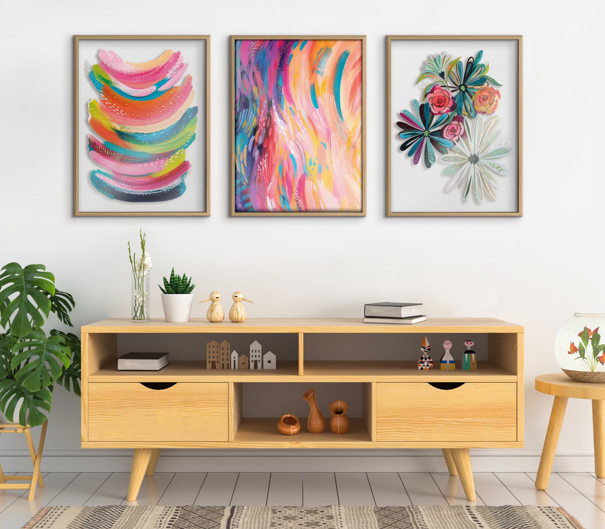 Blake Bright Abstract Framed Printed Art by Ettavee