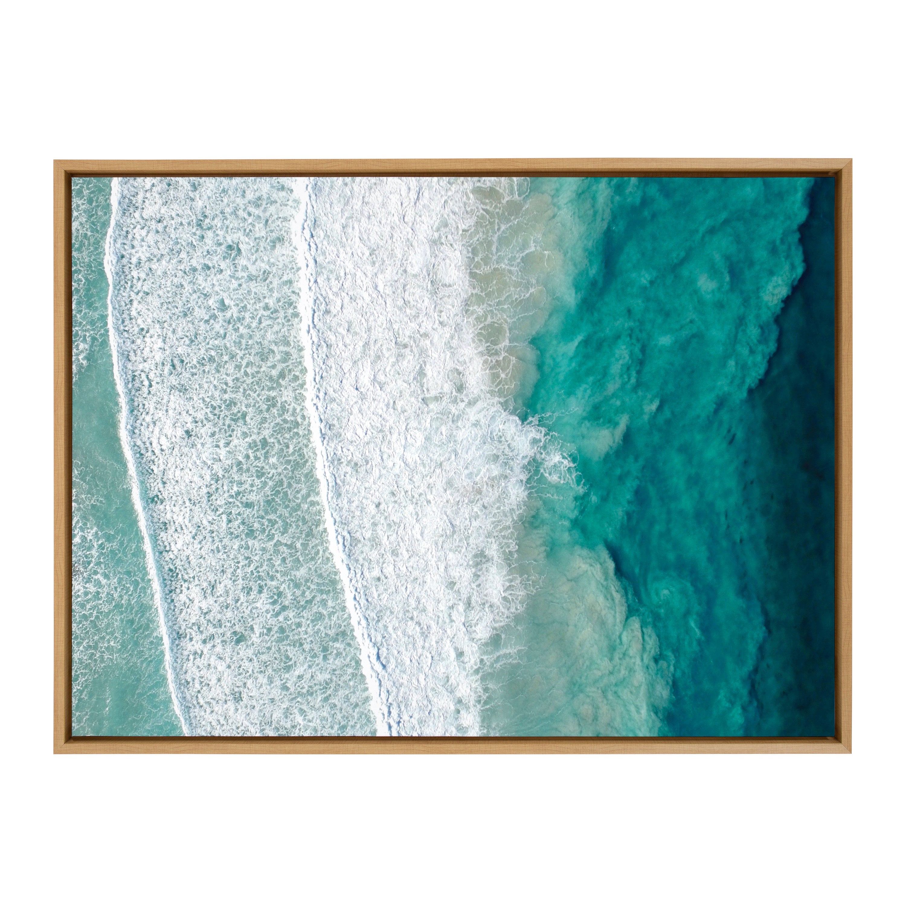 Sylvie Ocean Waves by the Bay Framed Canvas by The Creative Bunch Studio