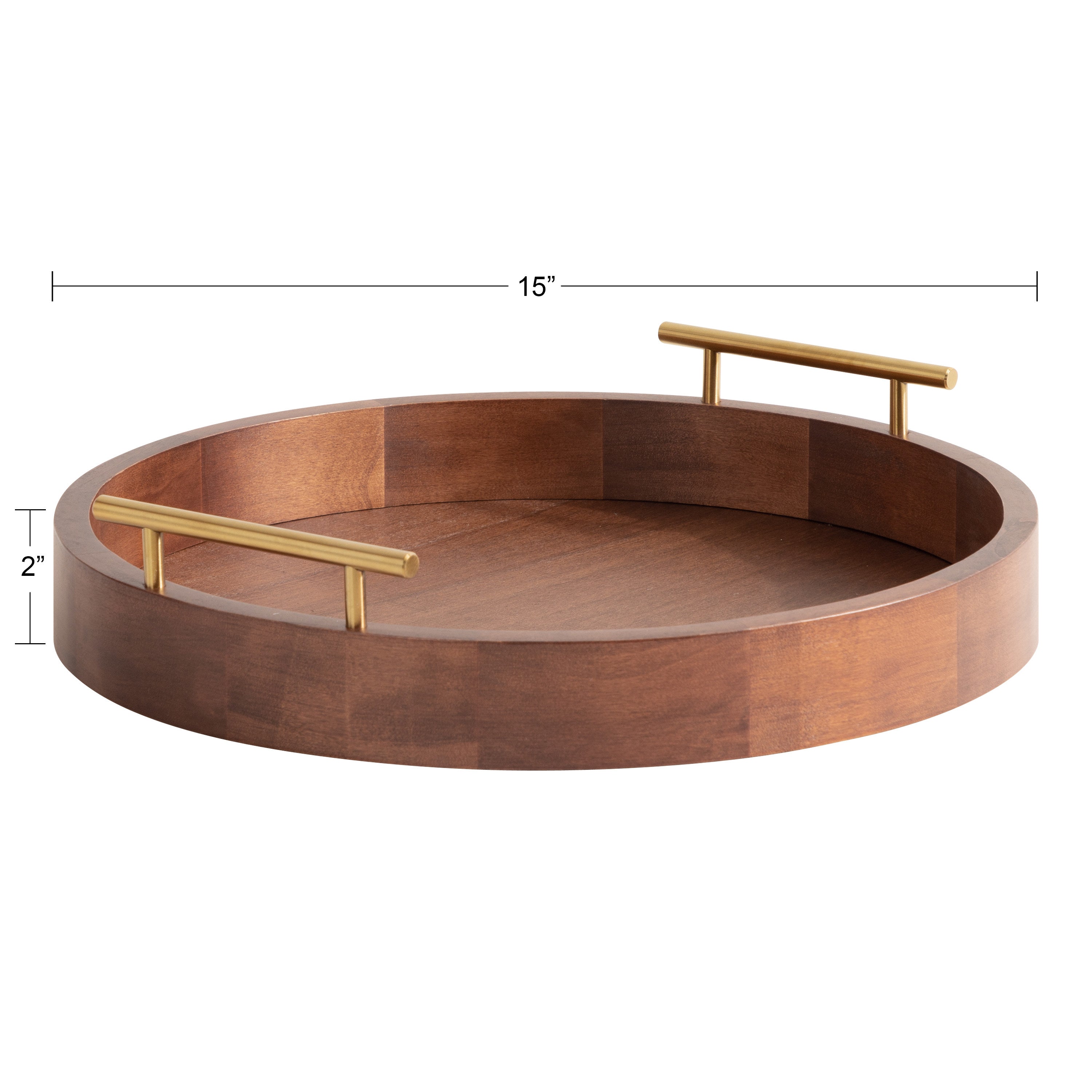 Lipton Round Decorative Tray with Metal Handles