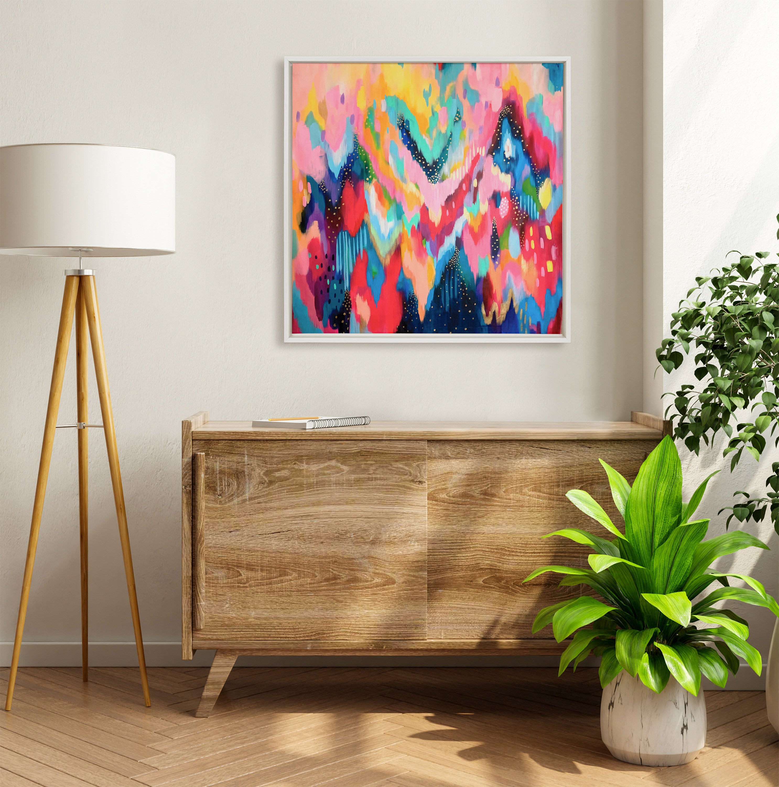Sylvie EV Brushstroke 100 Framed Canvas by Jessi Raulet of Ettavee