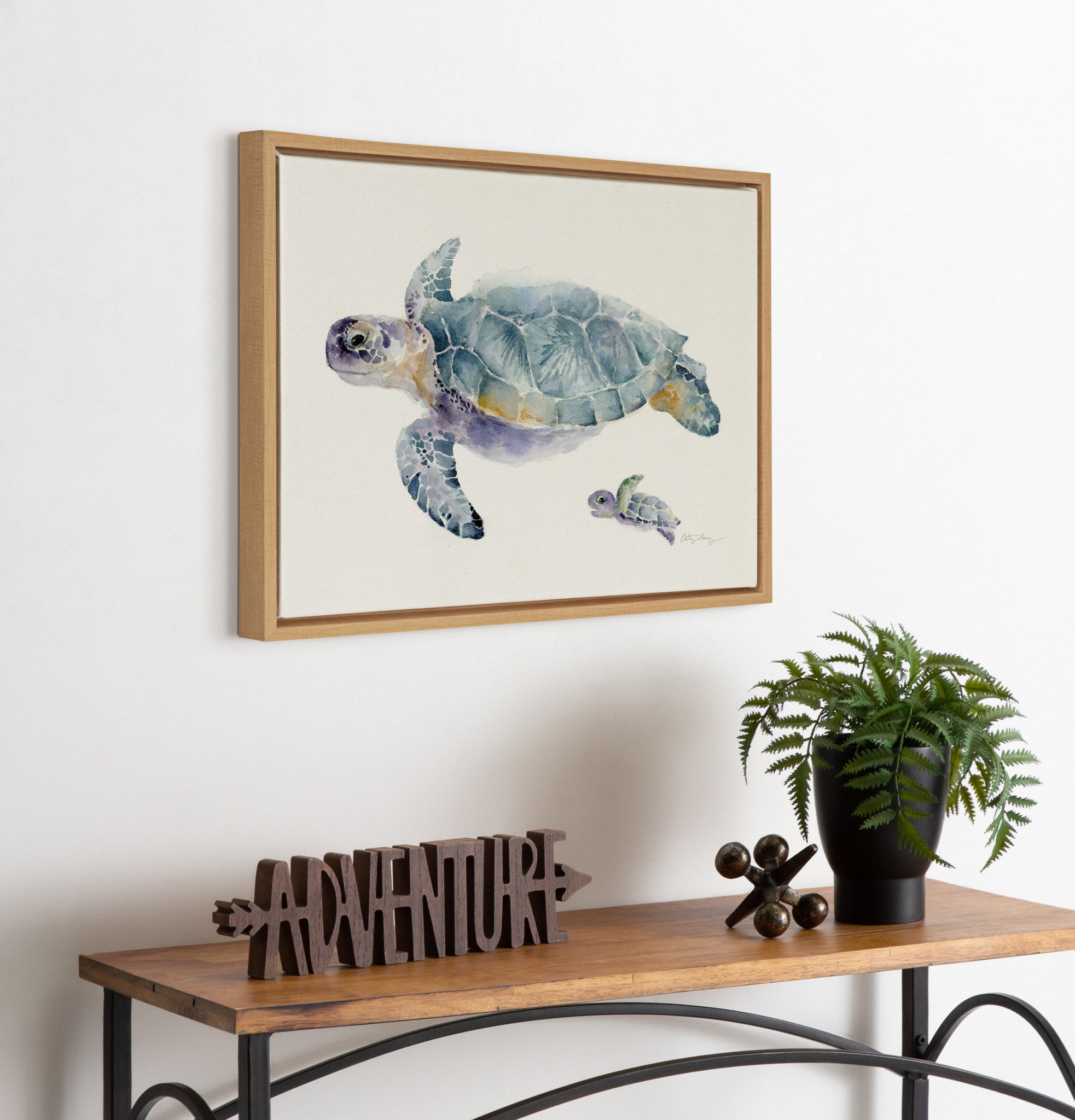 Sylvie Swim Along with Me Framed Canvas by Cathy Zhang